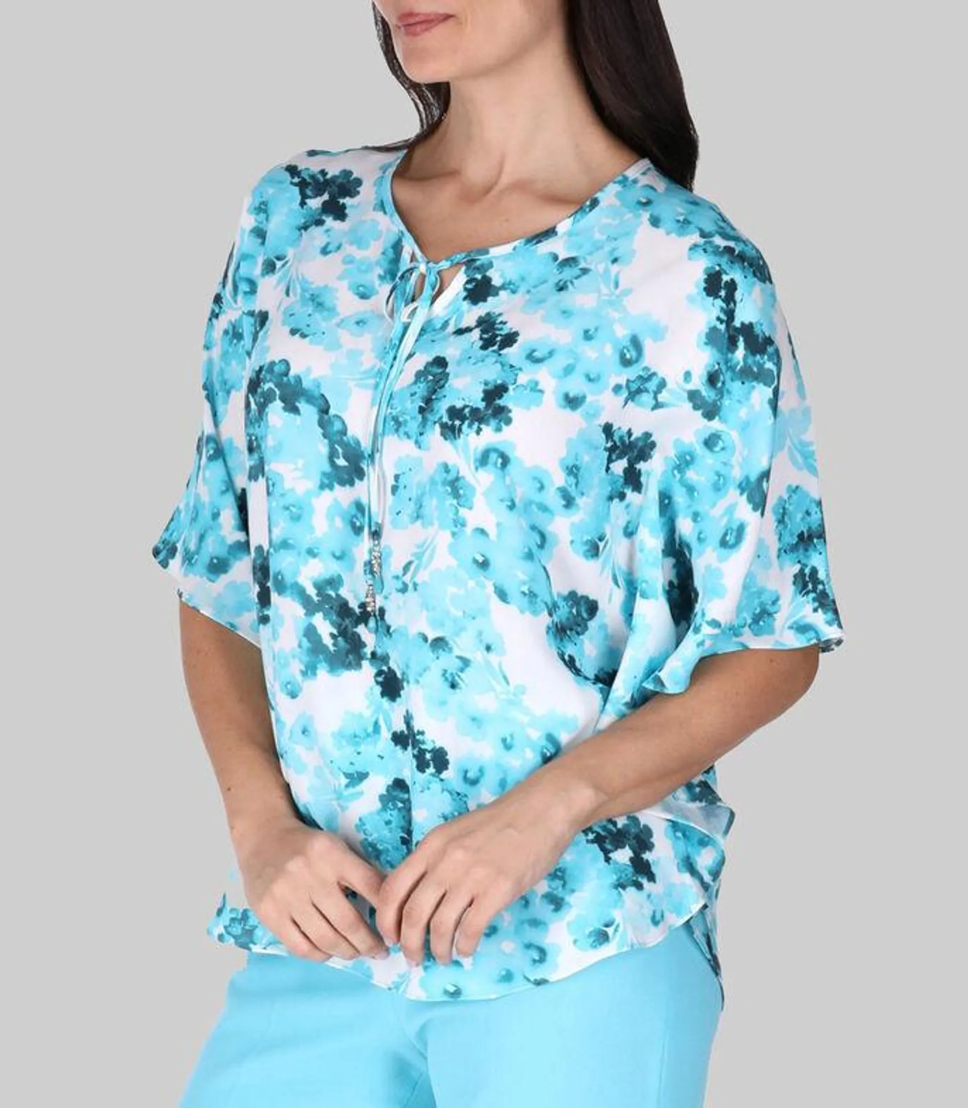 Blusa Estampada Manga Corta Mujer