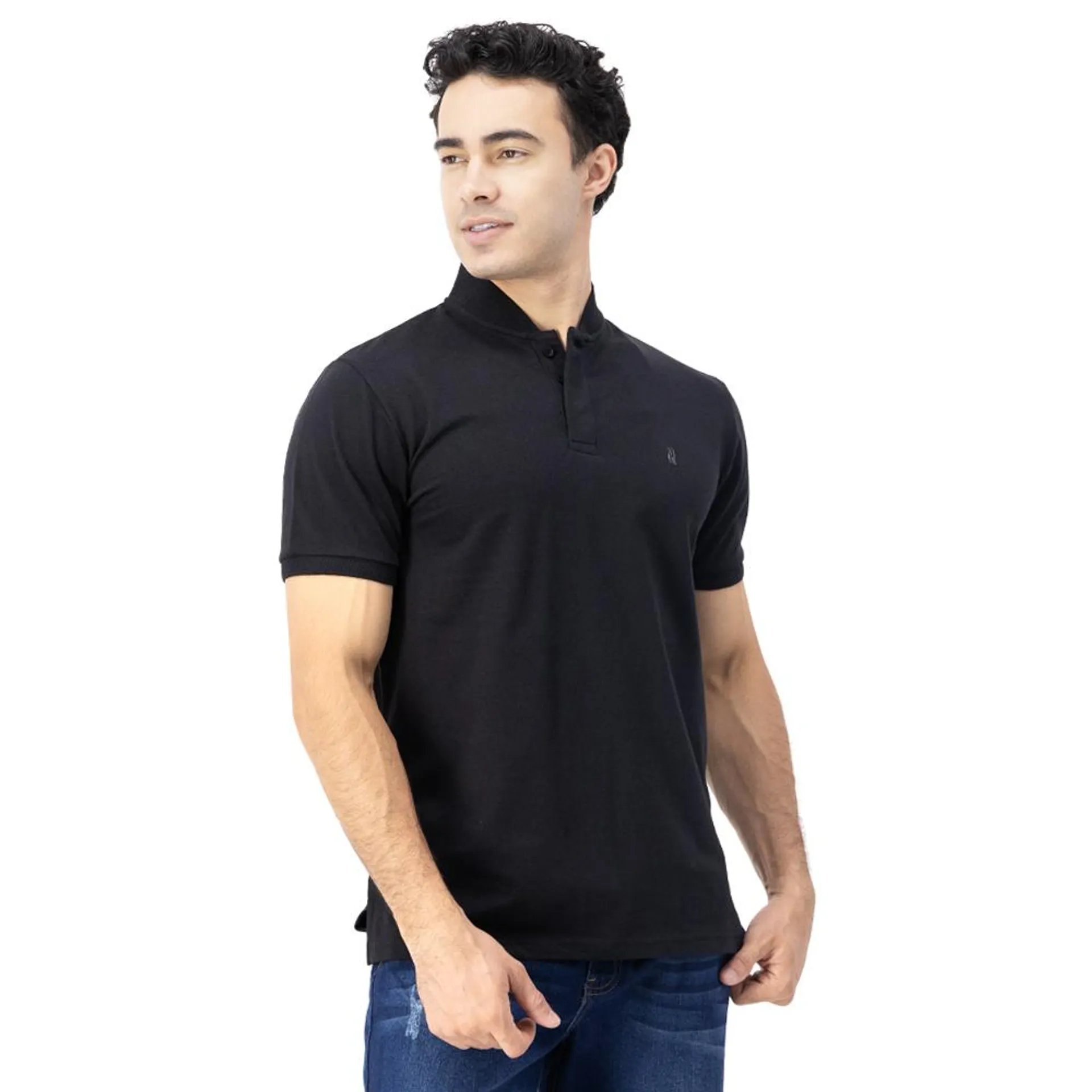 Playera Cuello Henley Hummo Hombre Con Bordado En Pecho