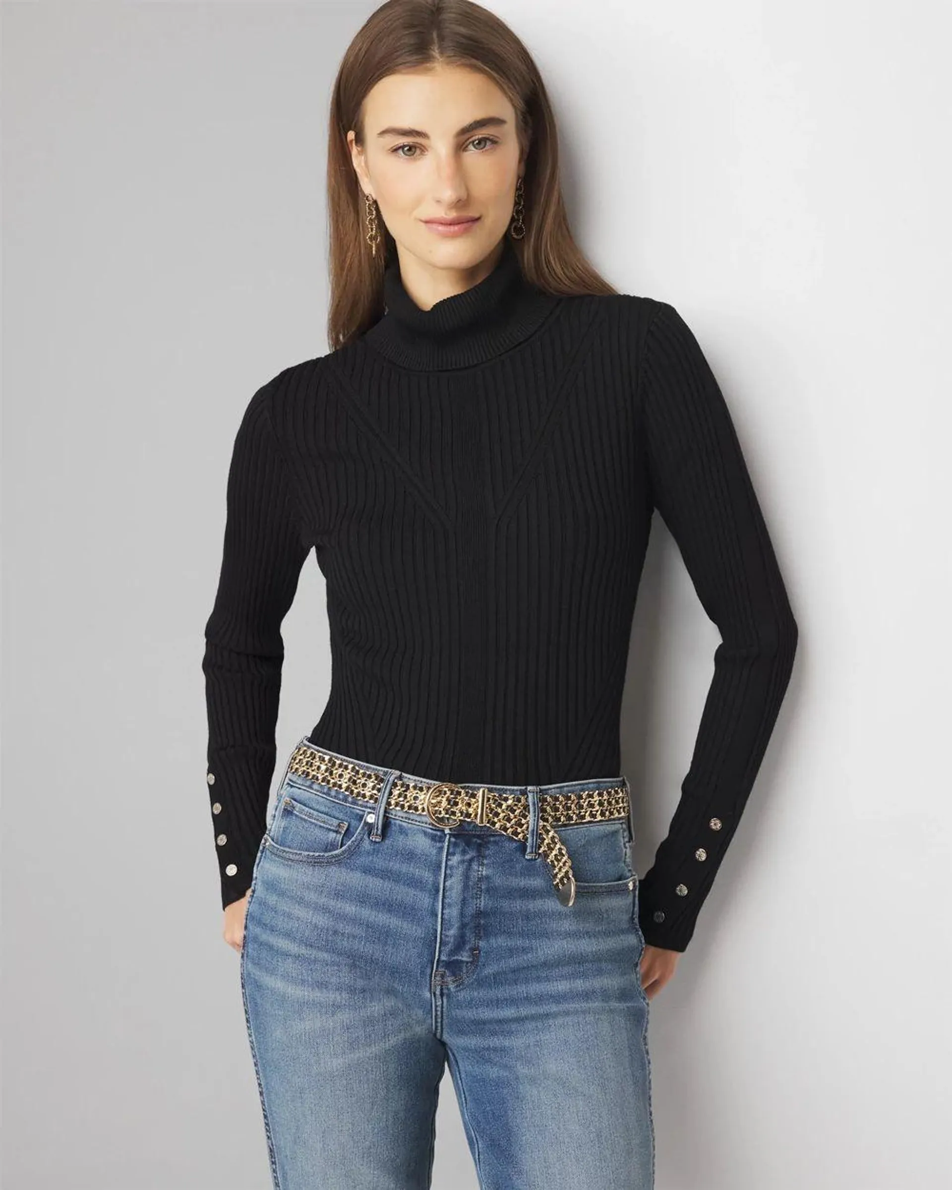 Ribbed Turtleneck Sweater