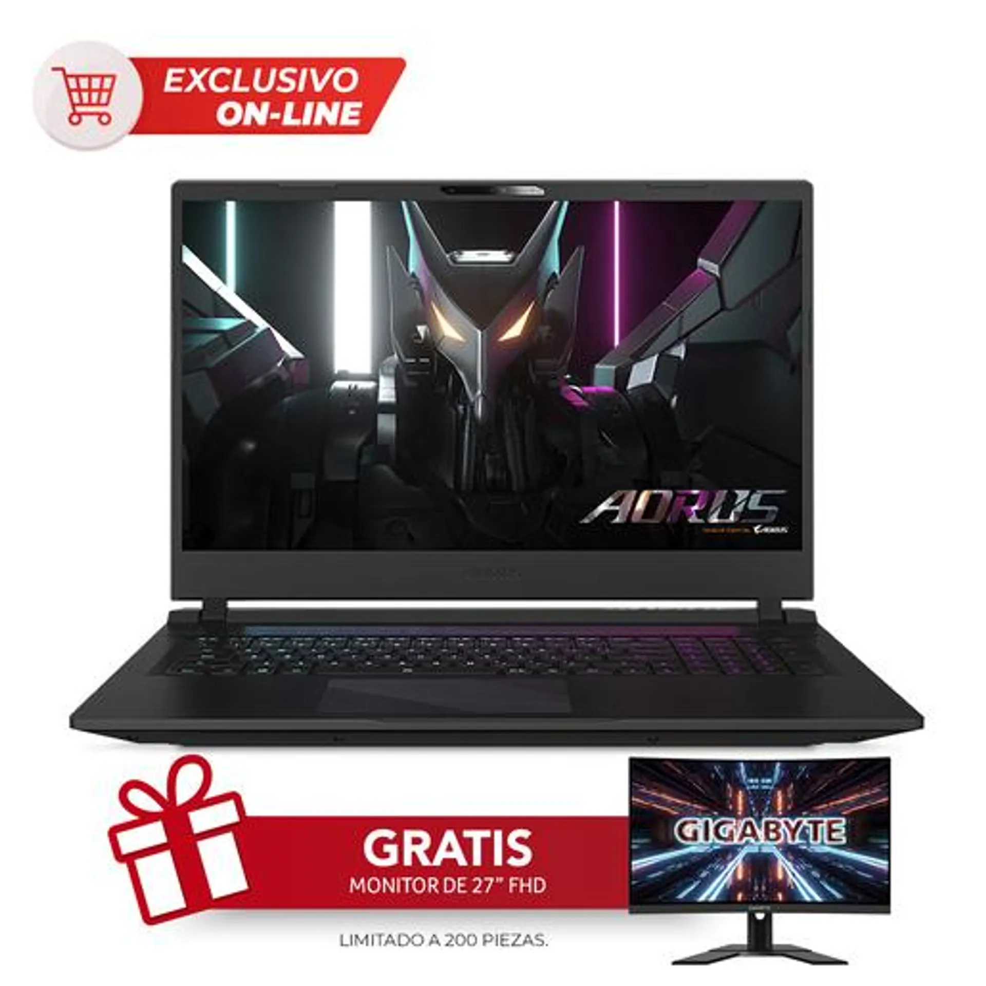 Laptop Gamer Gigabyte Aorus 17 NVIDIA GeForce RTX 4060 Intel Core i5 17.3 pulg. 512gb SSD 8gb RAM