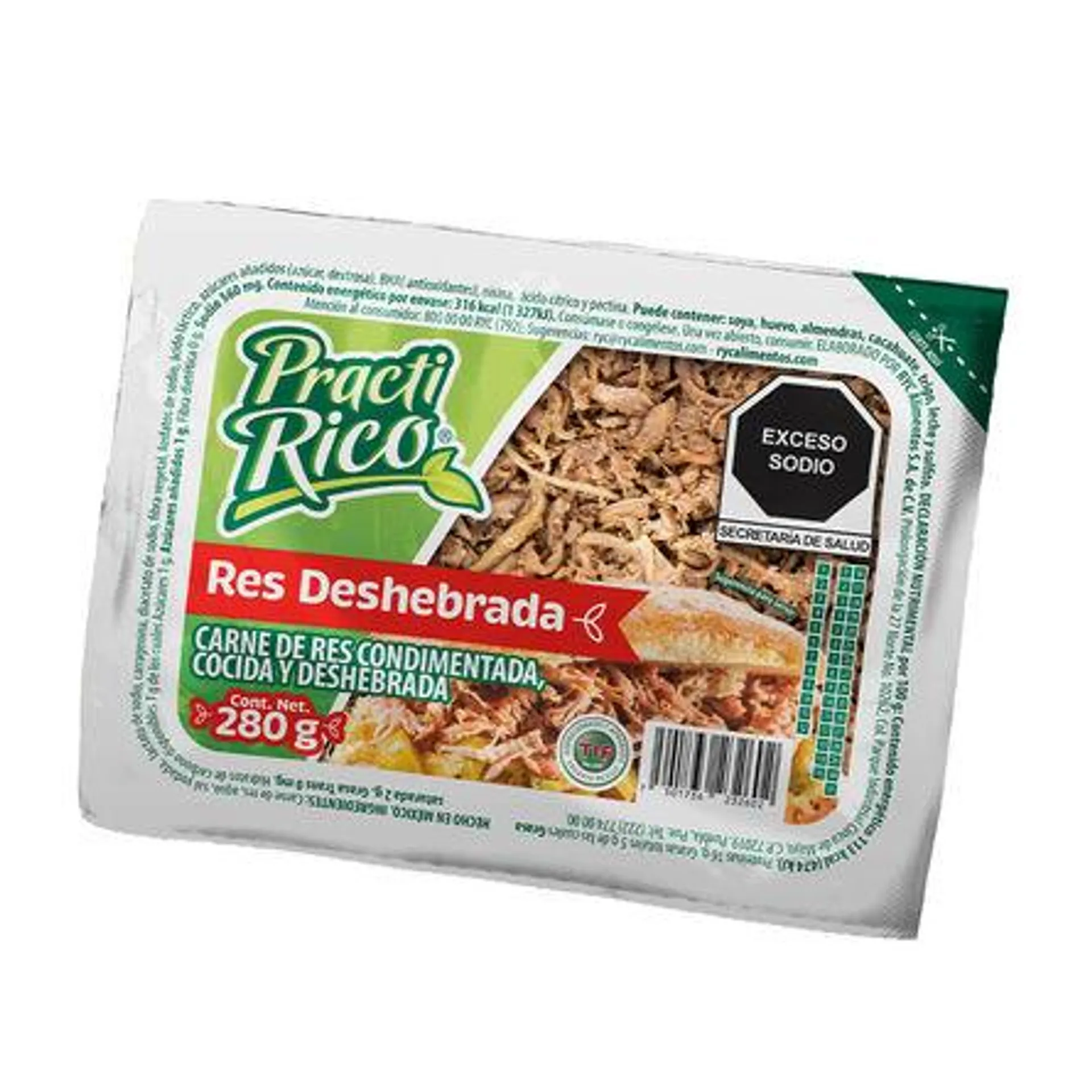 Carne de Res Deshebrada Cocida Practi Rico 280 g