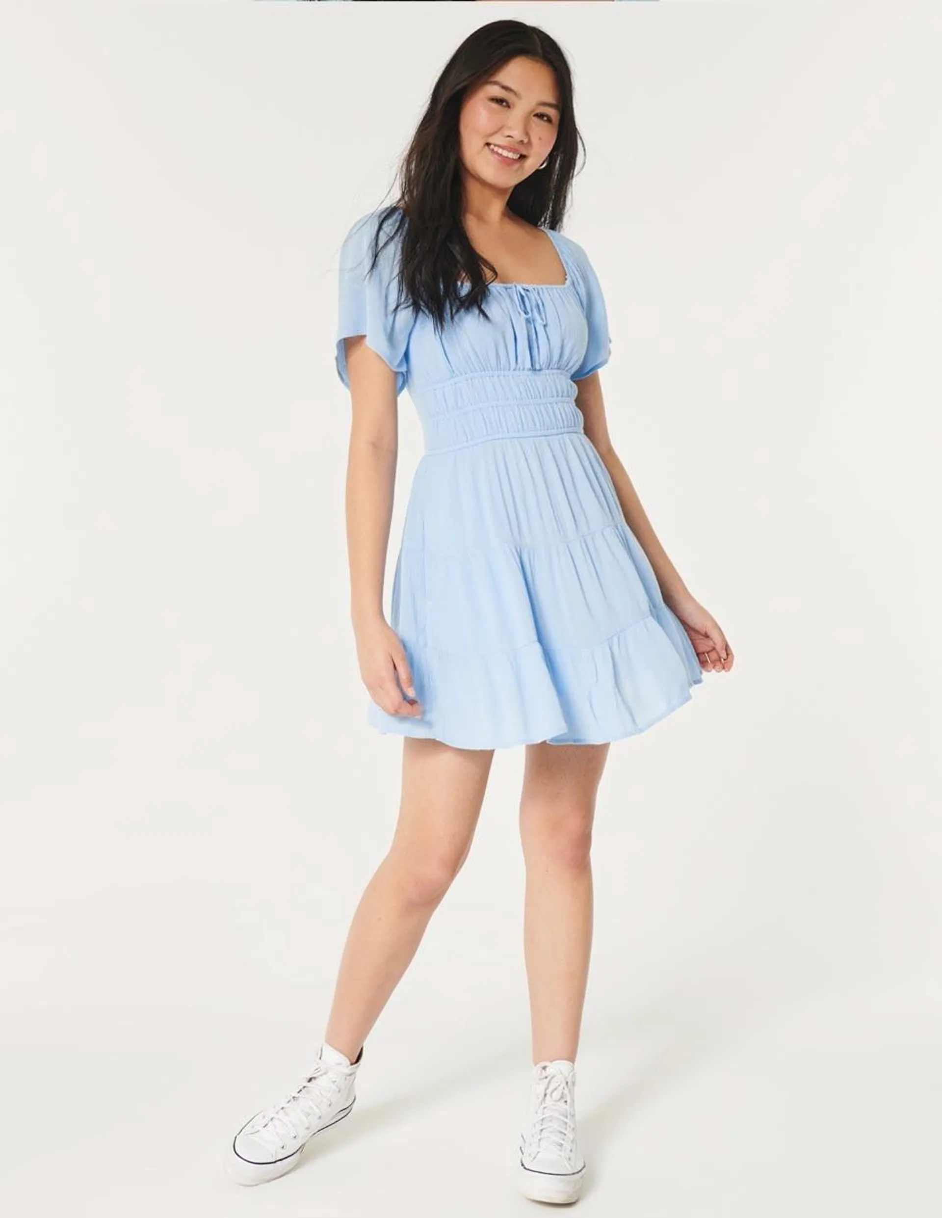 Vestido corto casual Hollister para mujer