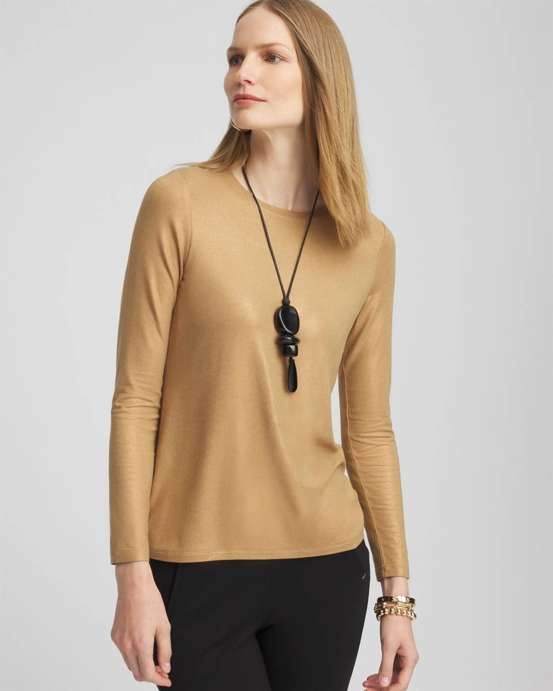 Touch of Cool\u2122 Foil Long Sleeve Layering Tee