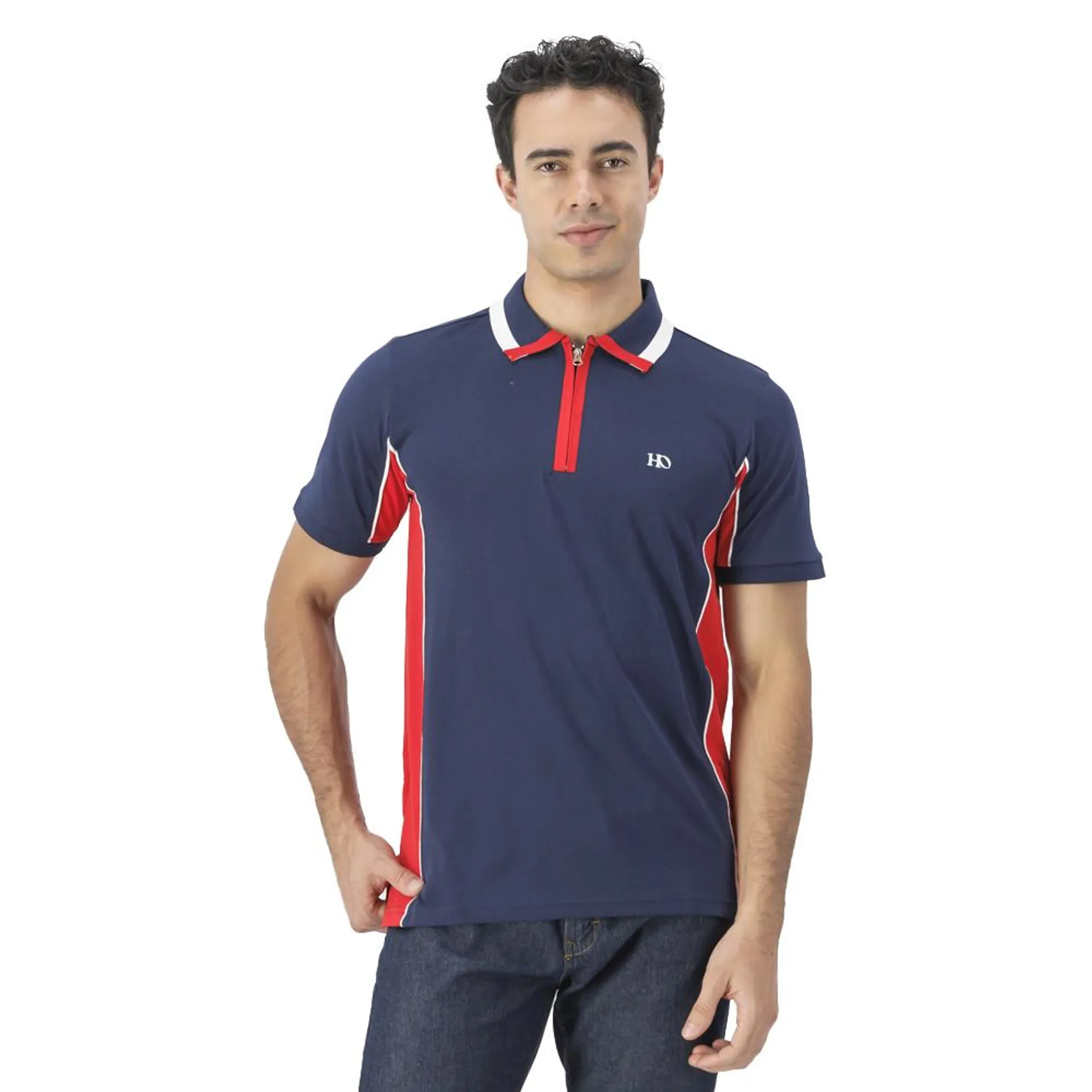 Playera Tipo Polo Hummo Hombre Con Zipper