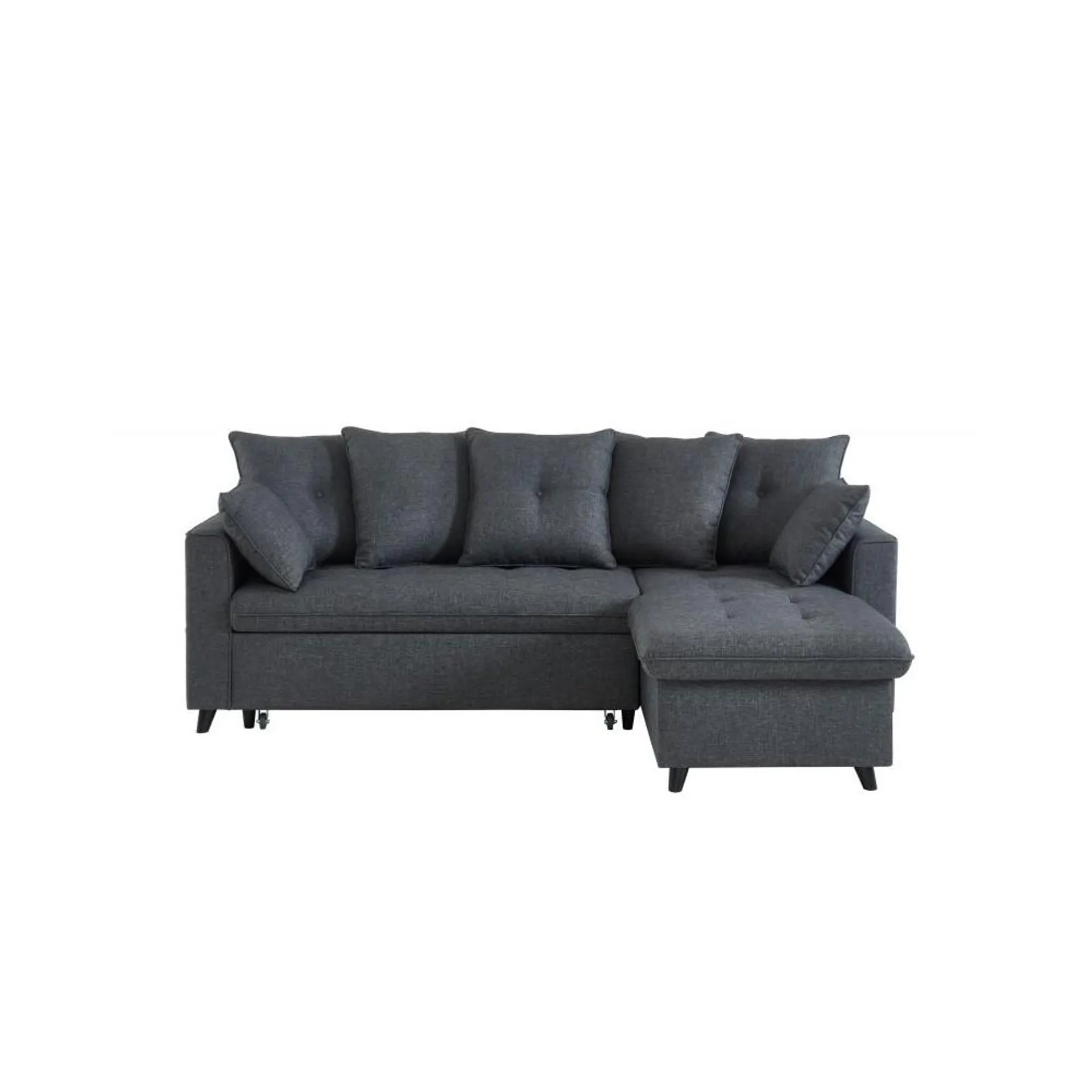 Aroma - Sofacama esquinero estilo escandinavo tela color gris oscuro
