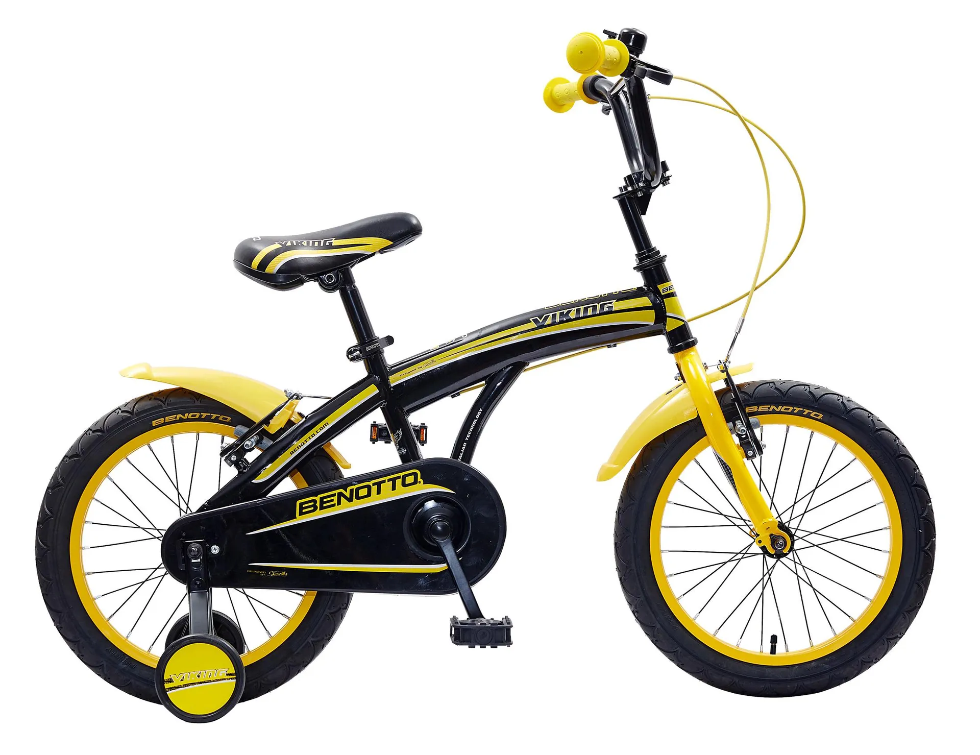 Bicicleta BENOTTO BMX VIKING R16 1V. Niño Frenos ”V” Acero Negro/Amarillo Talla:UN