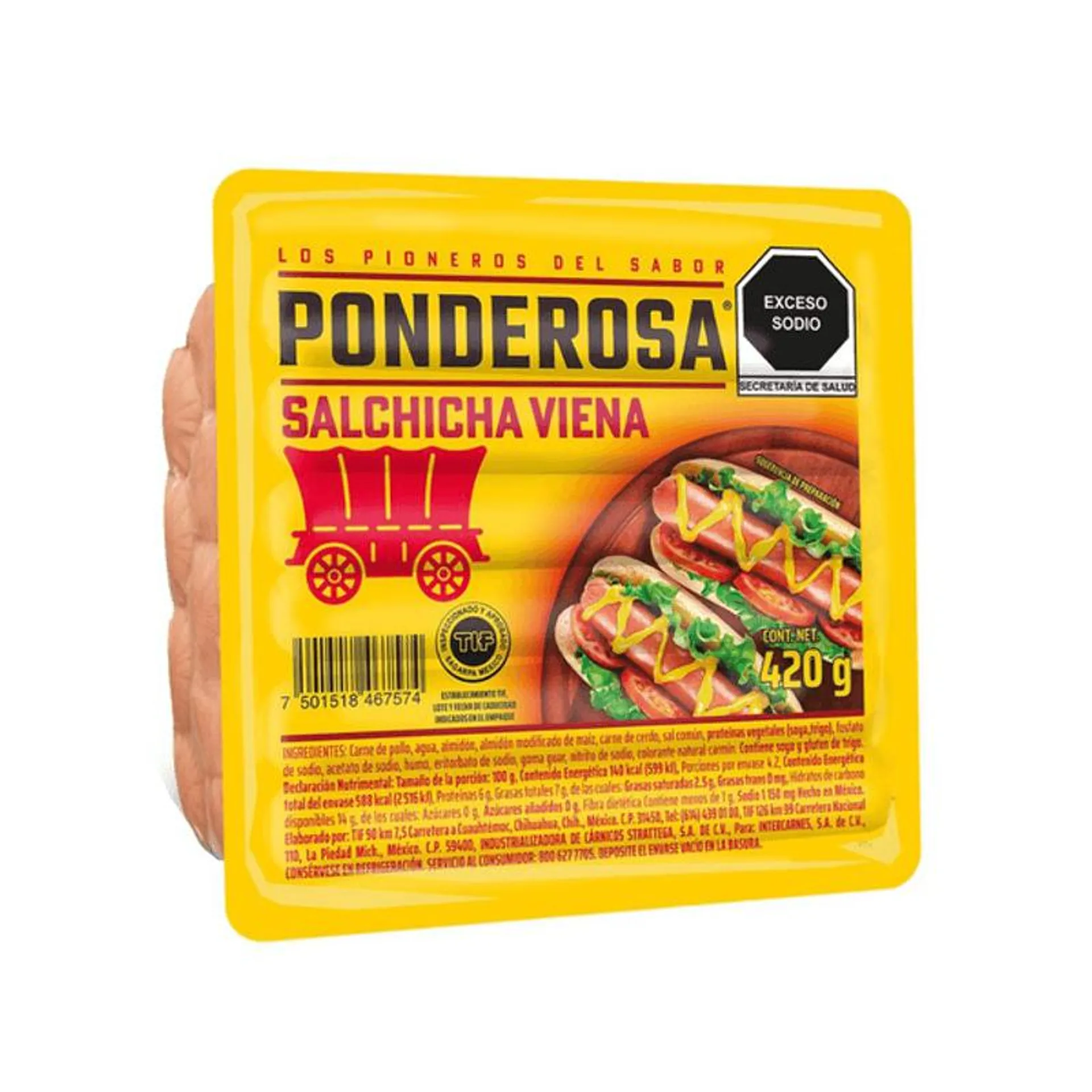 Ponderosa Salchicha Viena 420 g