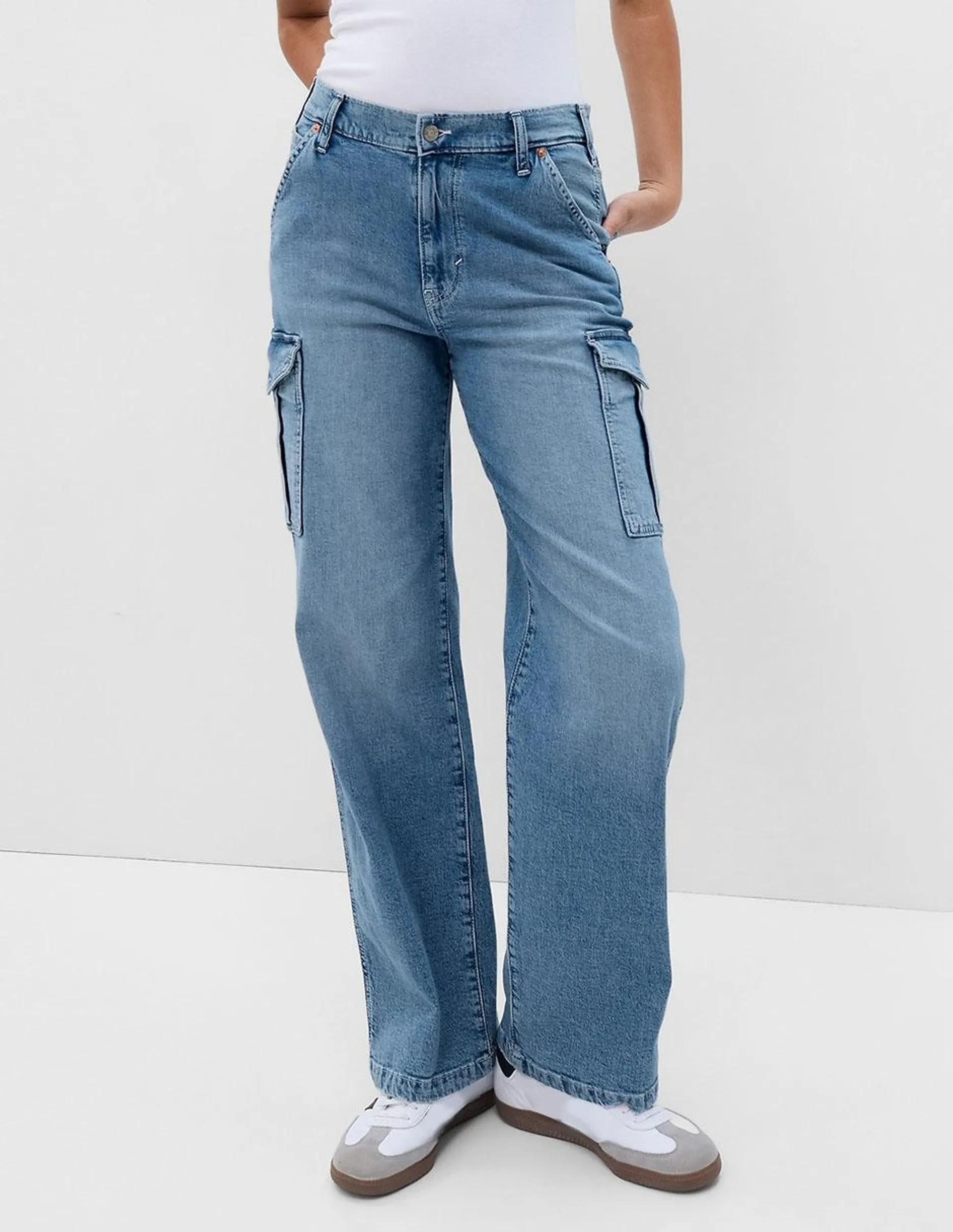 Jeans straight a la cintura para mujer