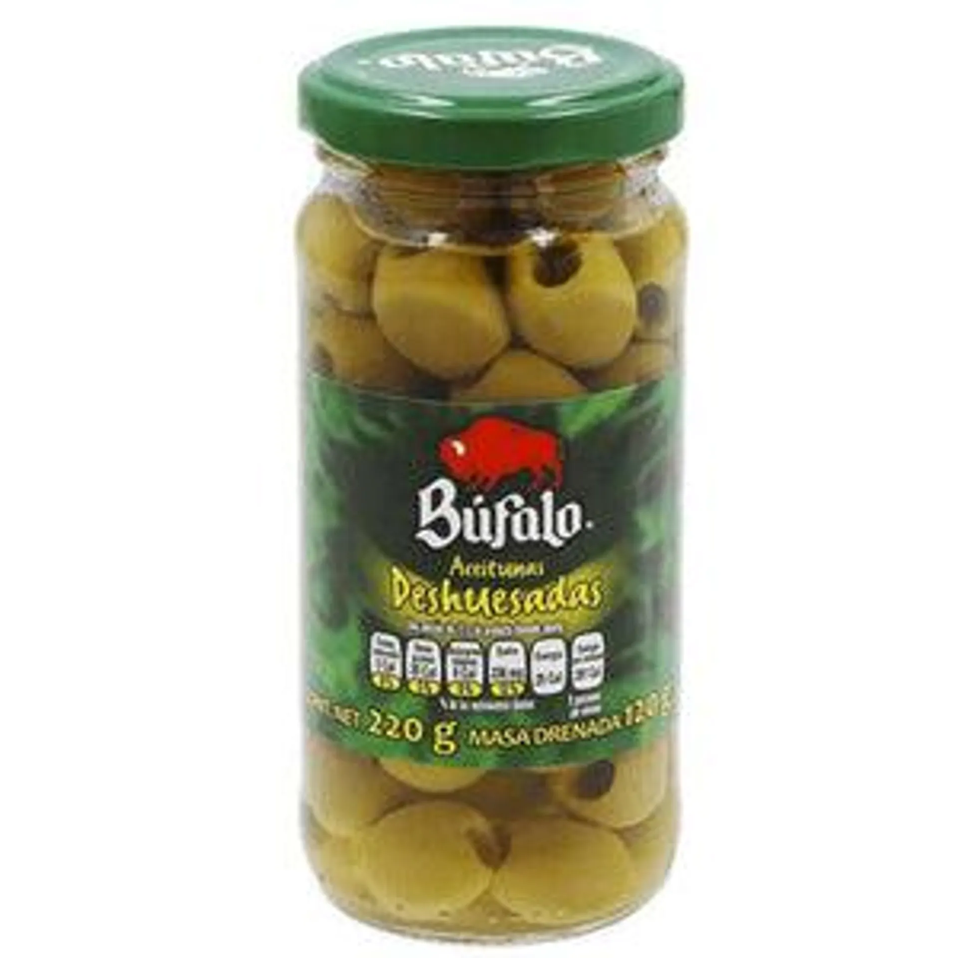 ACEITUNA DESHUESADA BUFALO 220 GR.