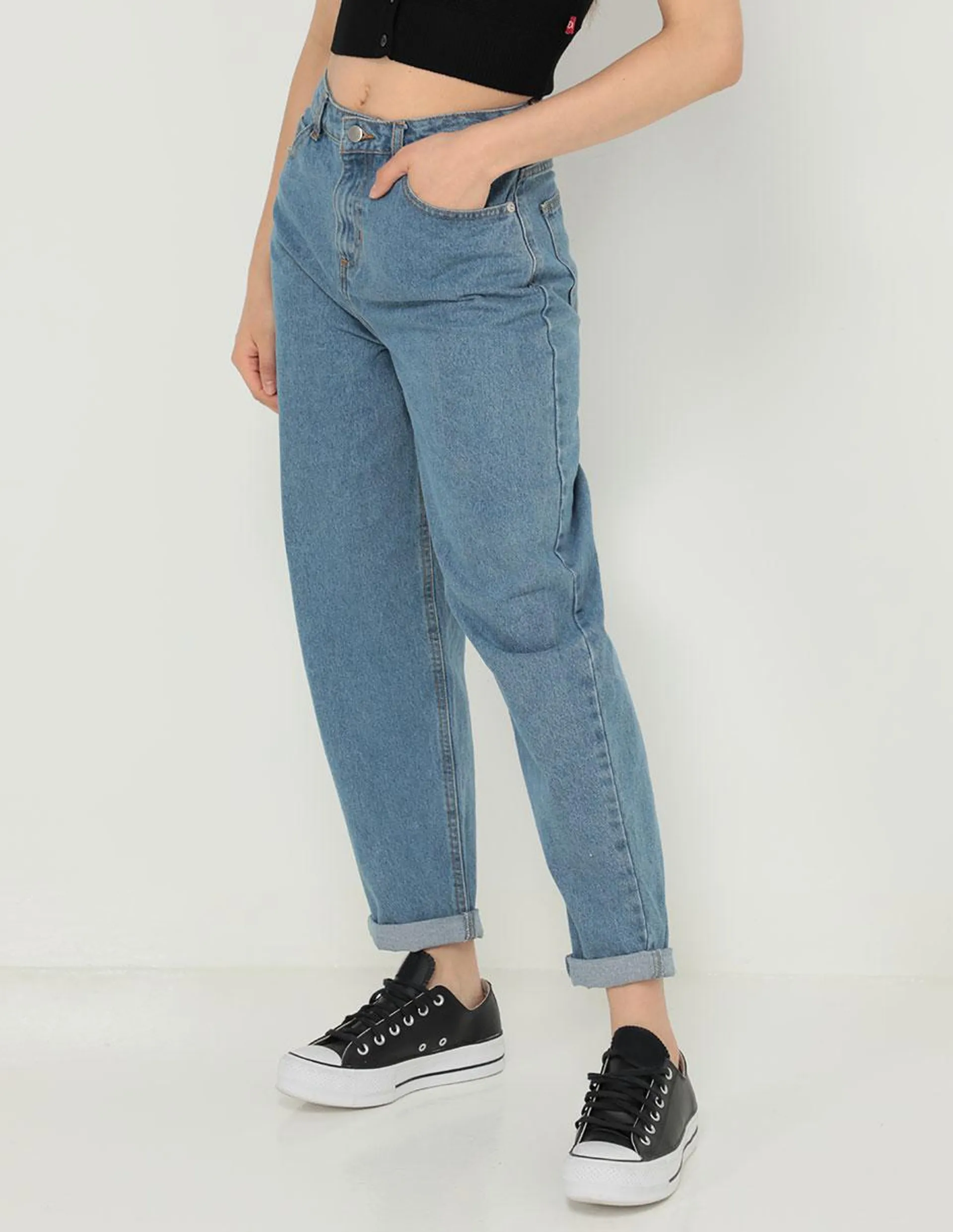 Jeans baggy Mossimo corte cintura alta para mujer