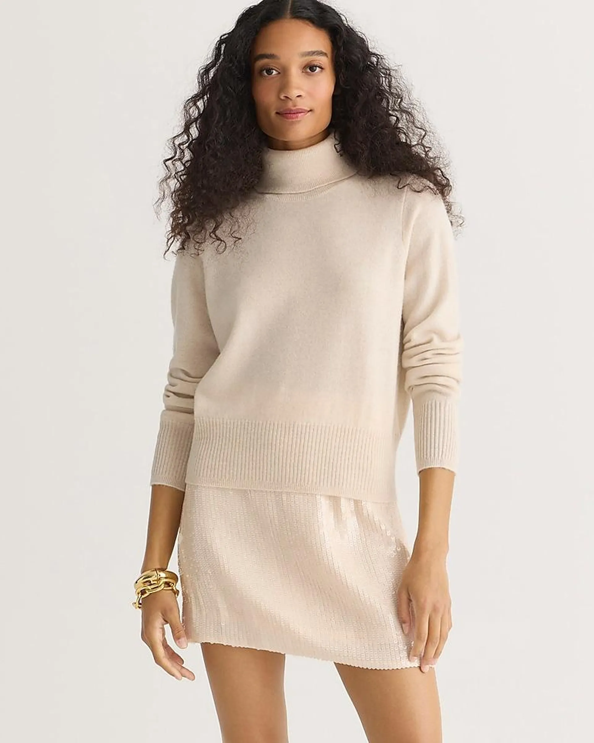 Cashmere shrunken turtleneck sweater