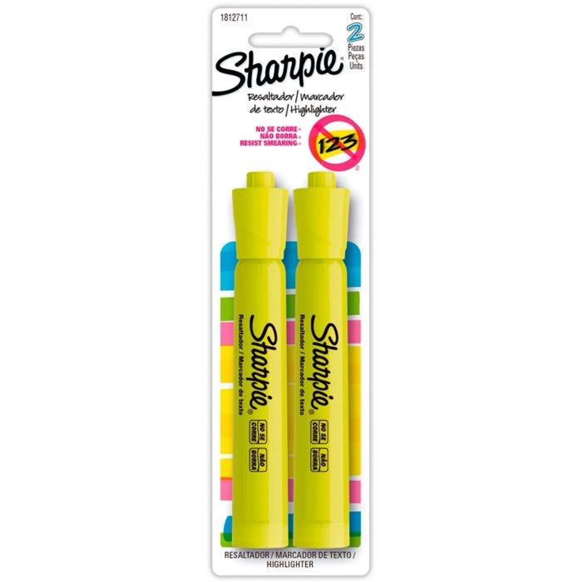 Marcatextos Sharpie Bl/2 Amarillo, Punta Cincel