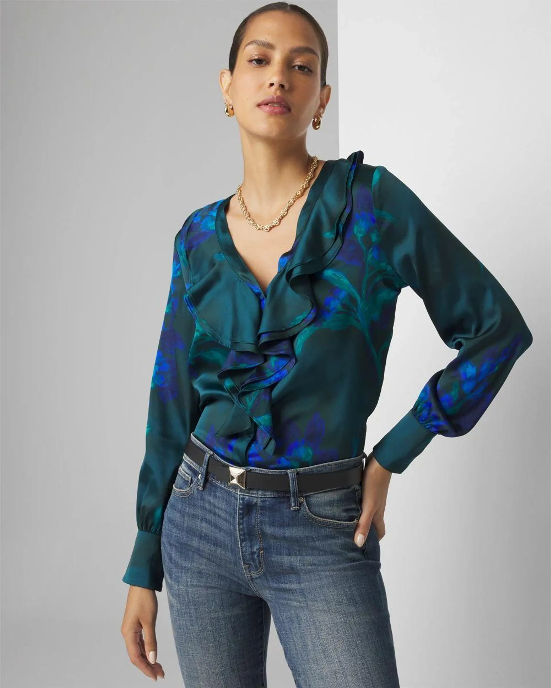 Ruffle Front Blouse