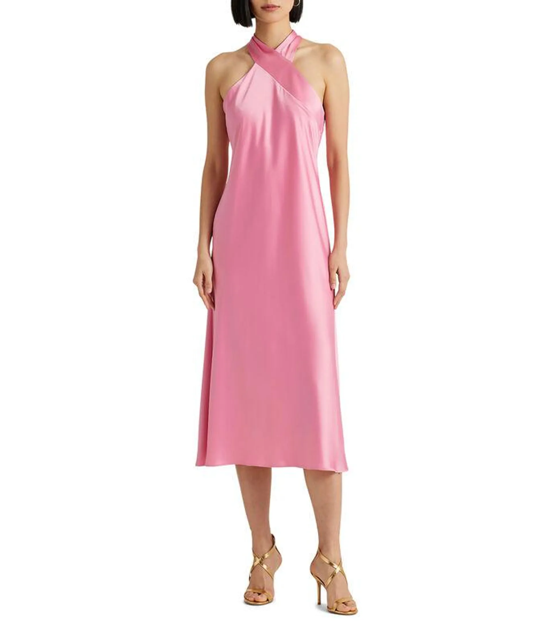 Vestido de cóctel midi satinado Prasetijo Mujer