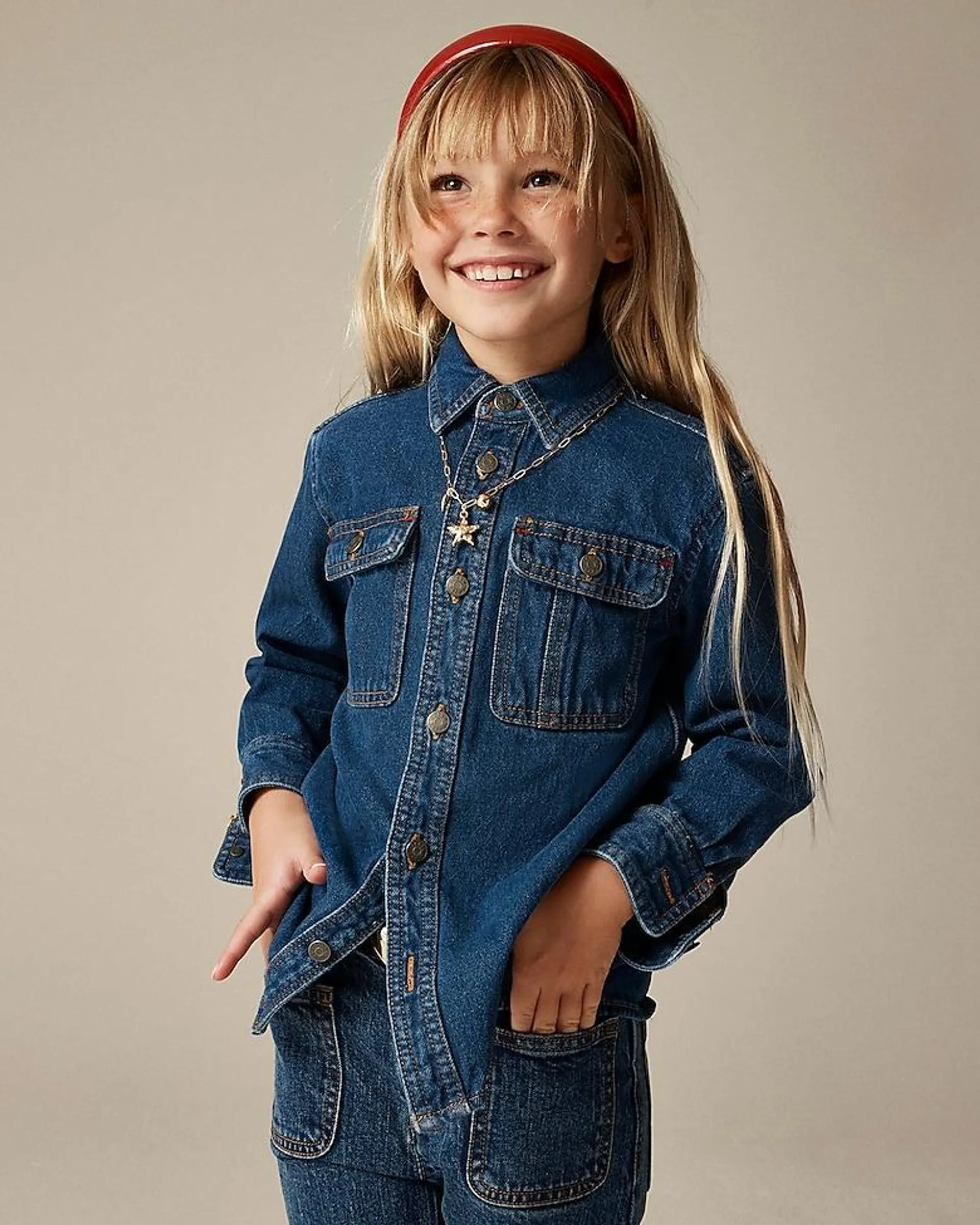 Kids' relaxed denim shirt-jacket