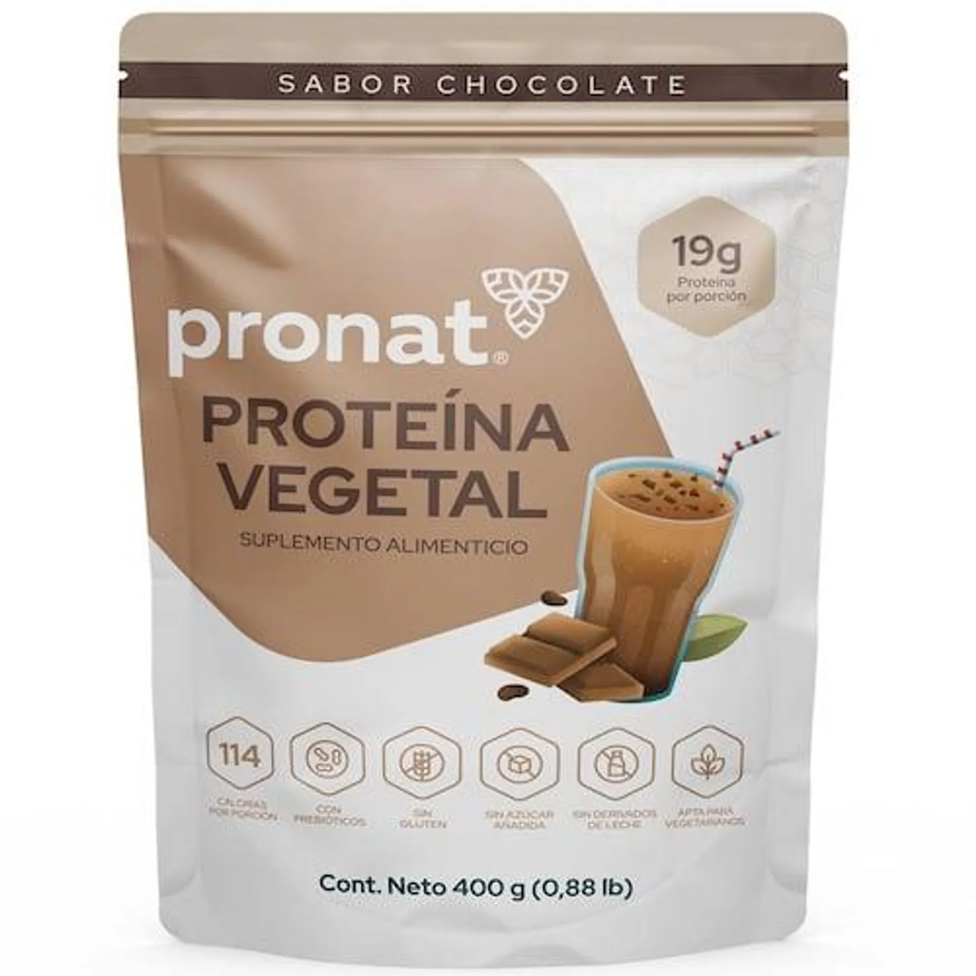 Pronat Proteína Vegetal Chocolate 400g