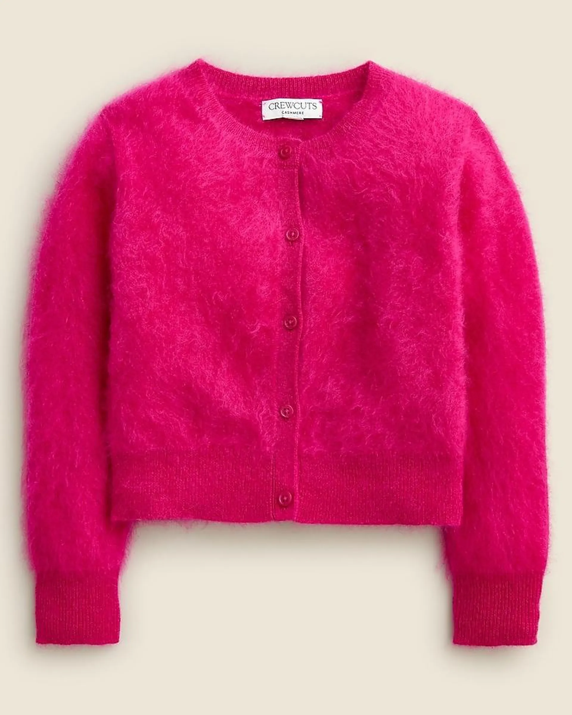 Girls' brushed cashmere cardigan sweater