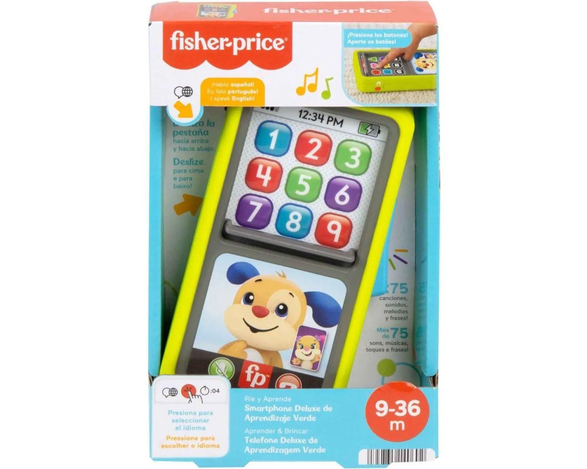 Fisher-Price Ríe y Aprende Smartphone Deluxe de Aprendizaje Verde