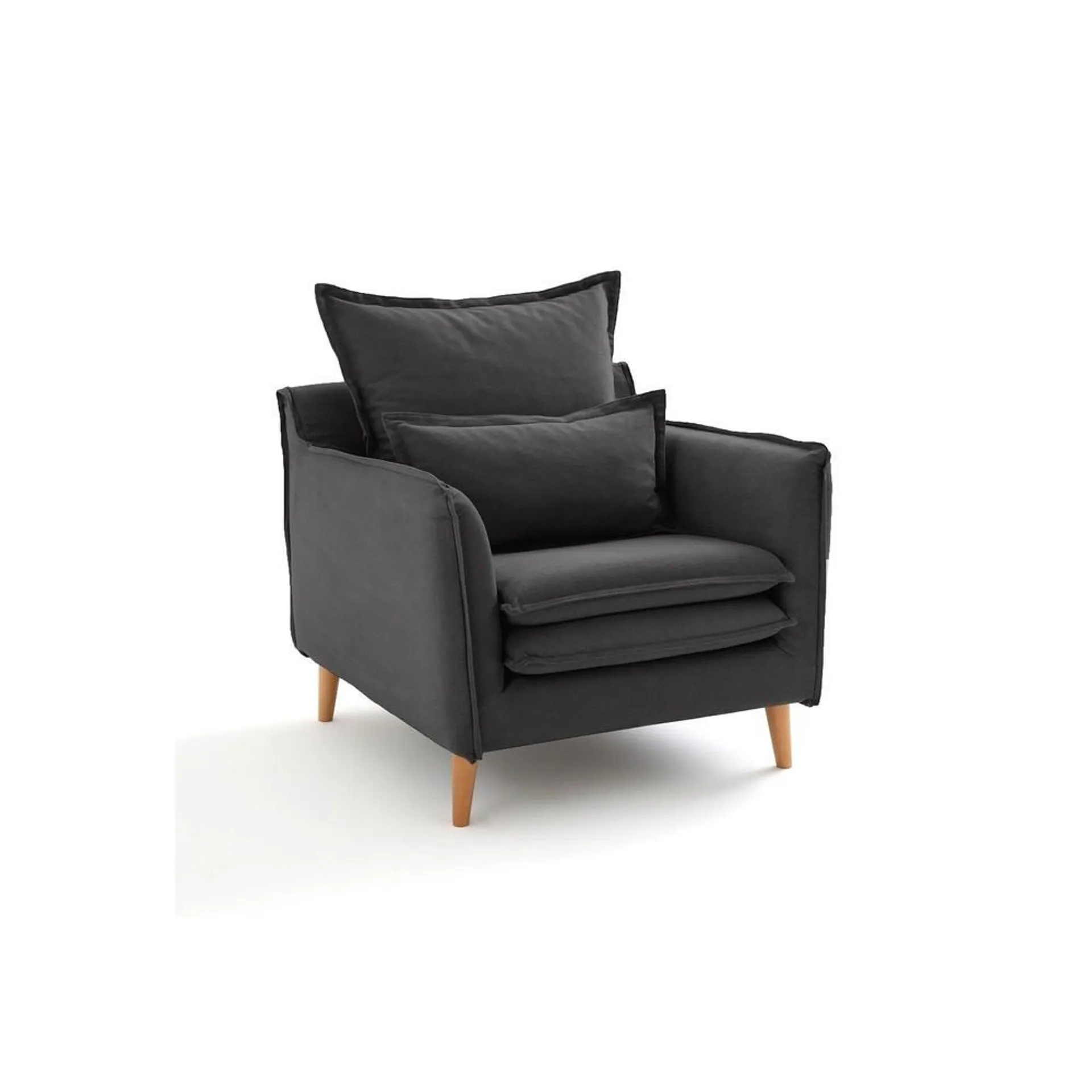 Marquesa - Sillón estilo moderno tela color gris oscuro