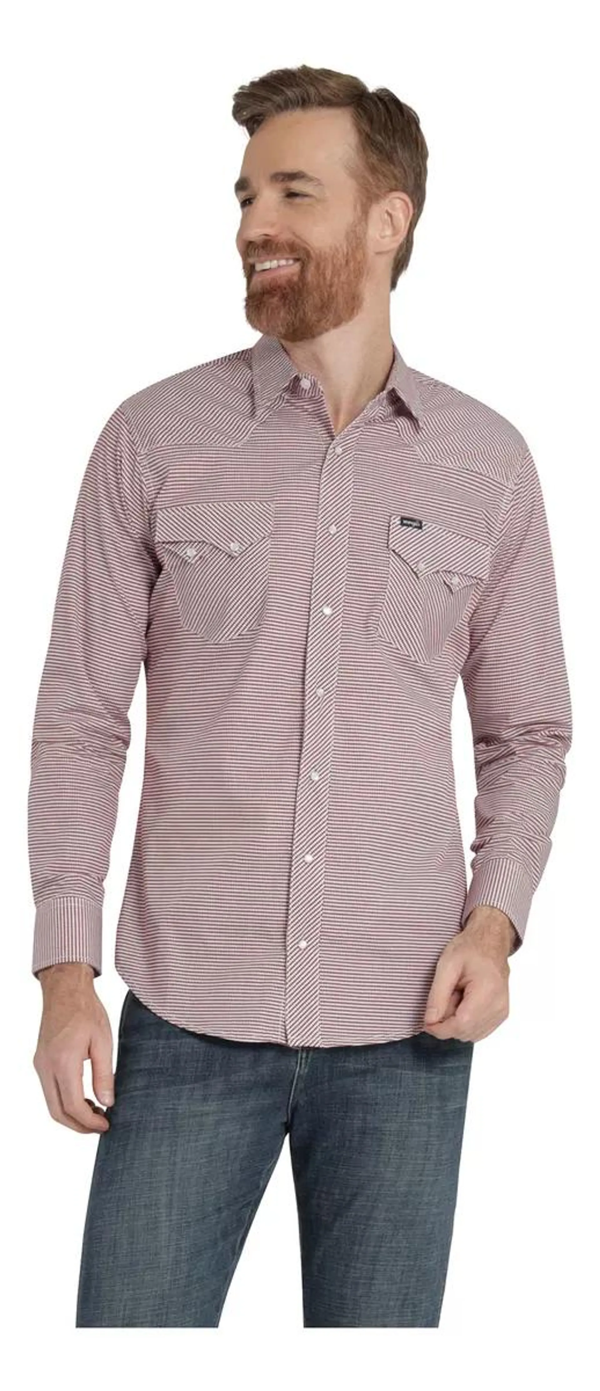 Camisa Vaquera Hombre Wrangler Slim Fit Manga Larga 374