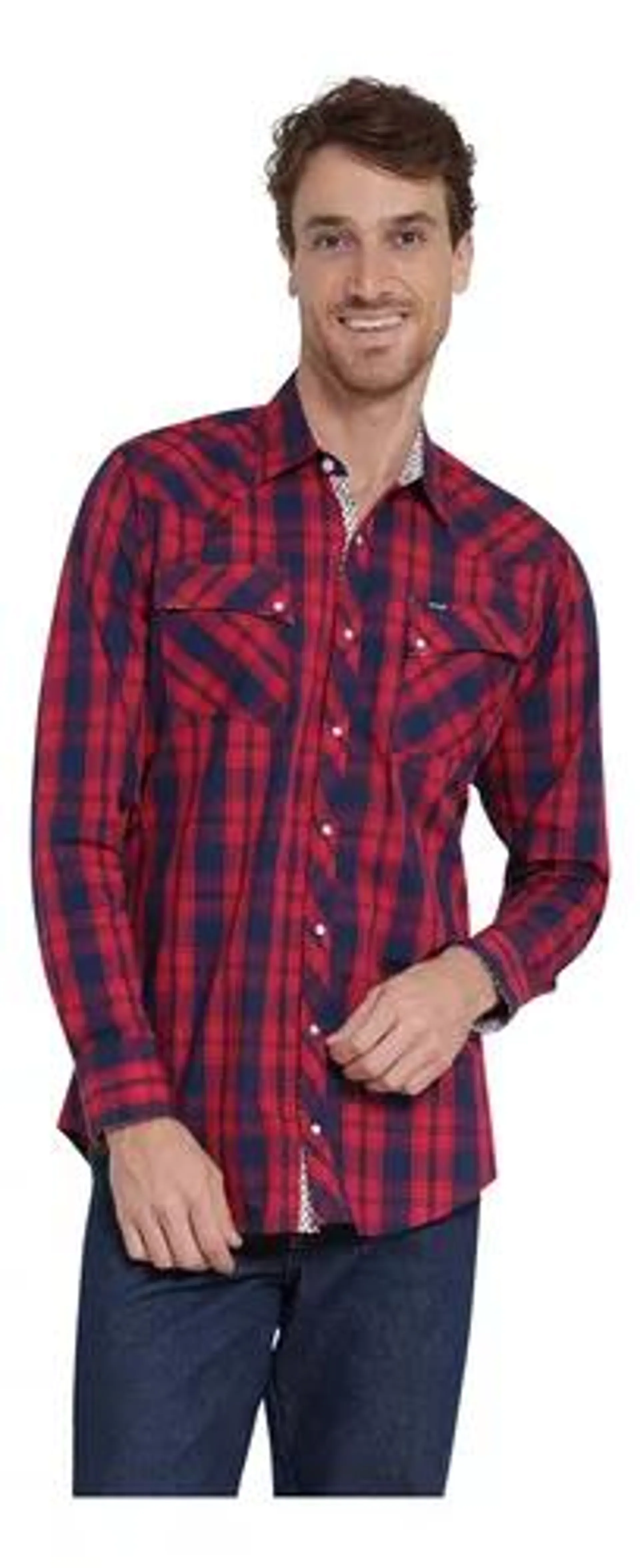 Camisa Vaquera Hombre Wrangler Slim Fit Manga Larga 401