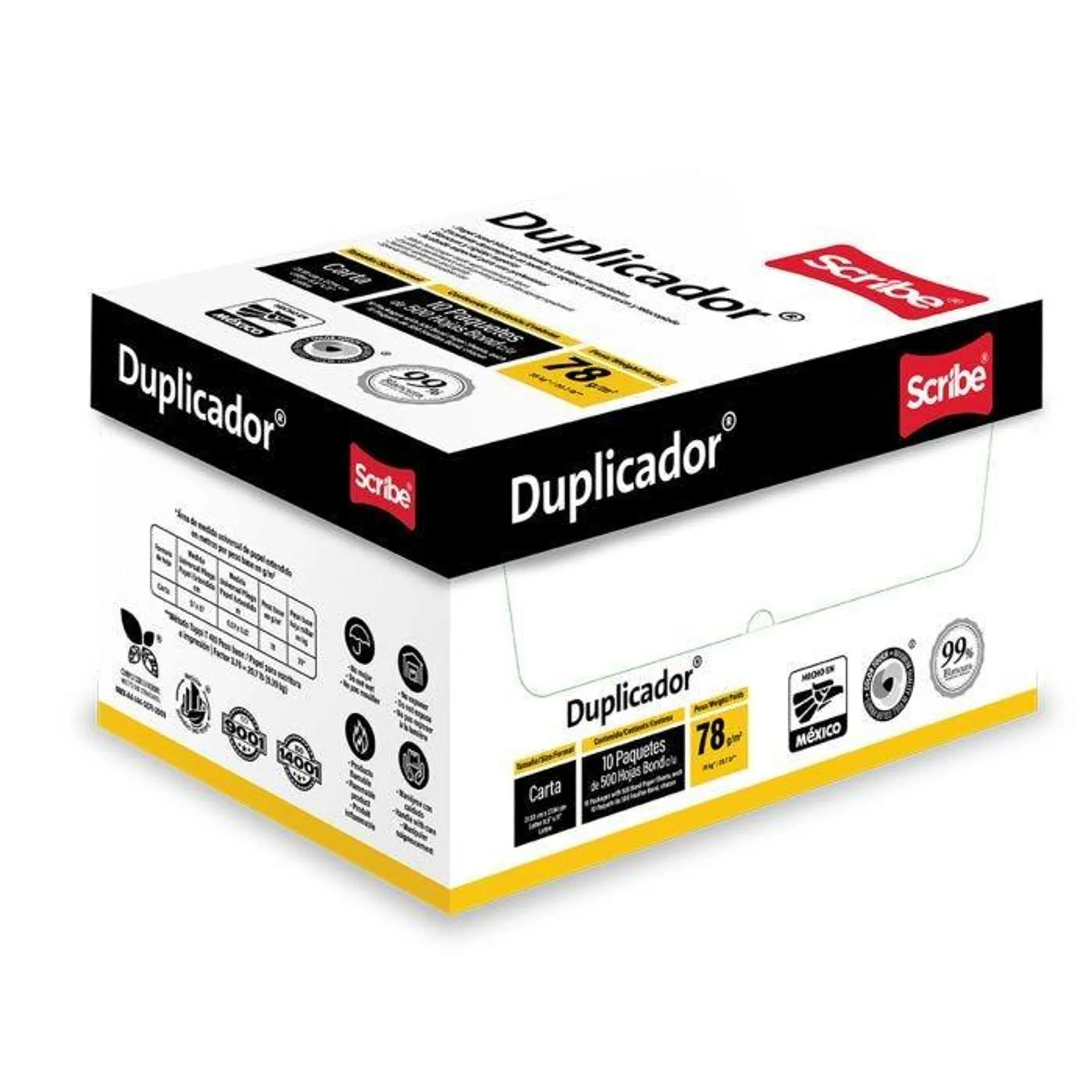 BOND BLANCO DUPLICADOR 21.5 X 28 CARTA C/500 78 GMS. BCO.99%