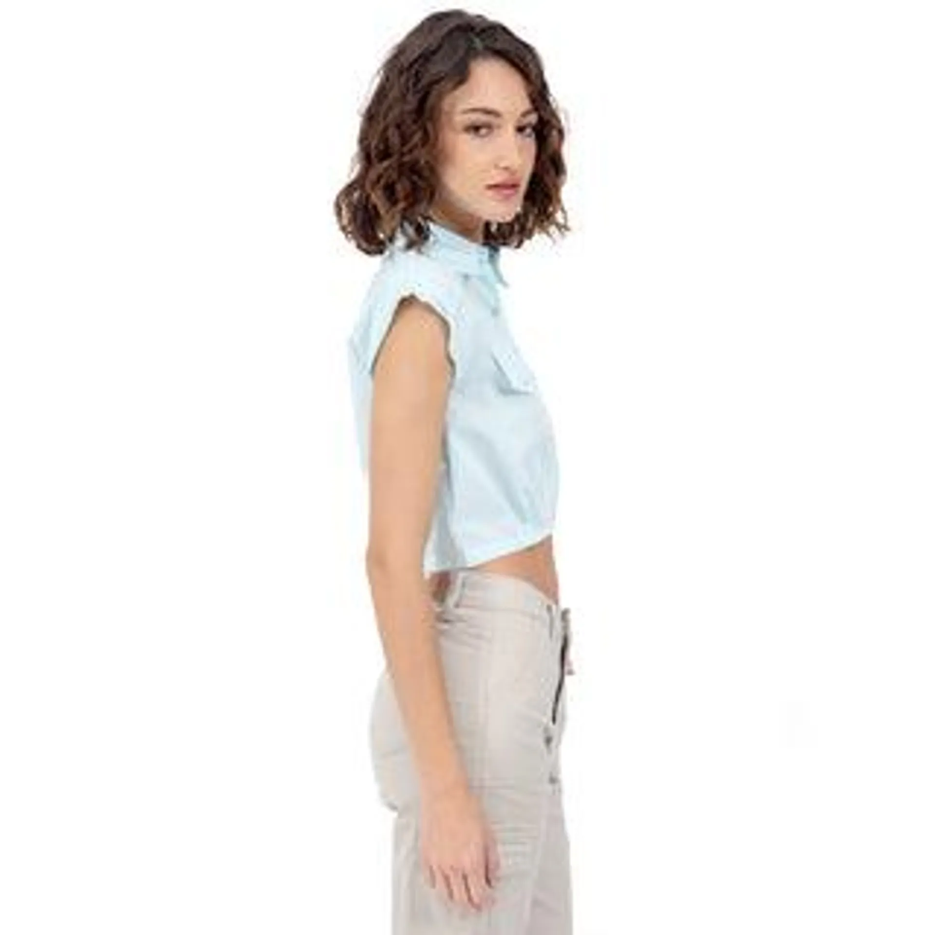 BLUSA CORTA CON BOLSAS AL FRENTE PARA DAMA FOREVER 21