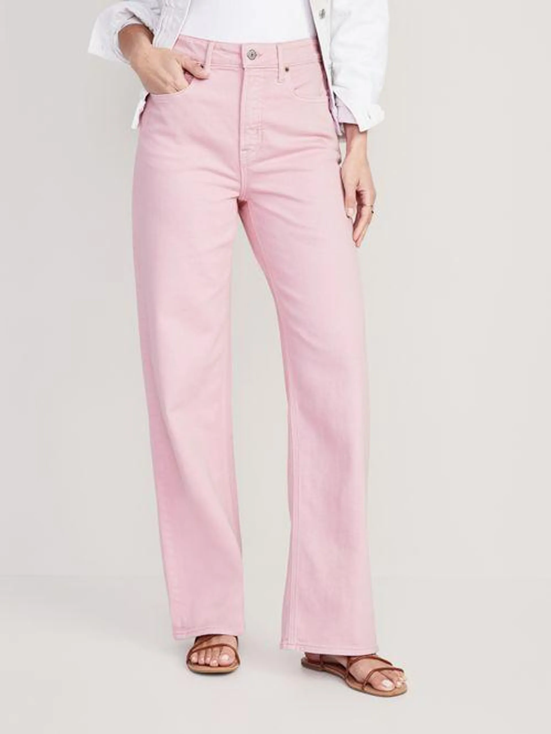 Jeans Extra High-Waisted Pop-Color Wide-Leg Old Navy para Mujer