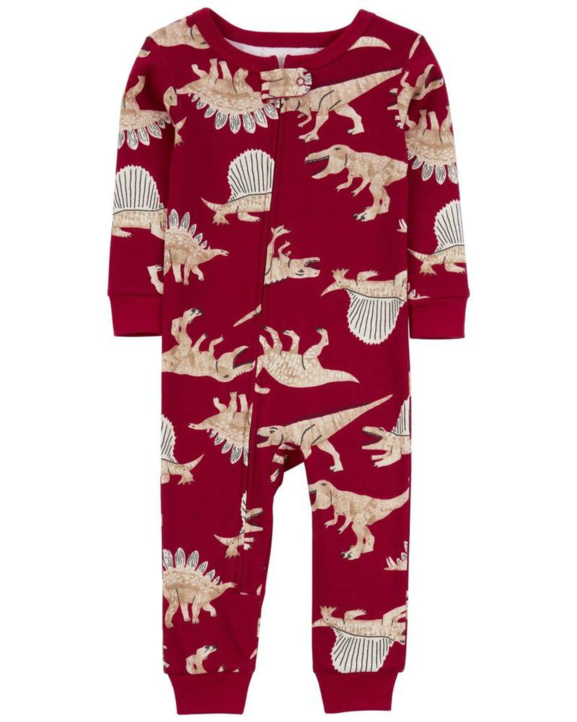 Mameluco Sin Calcetines Con Estampado De Dinosaurio, 100% Algodón, Snug Fit Carter's