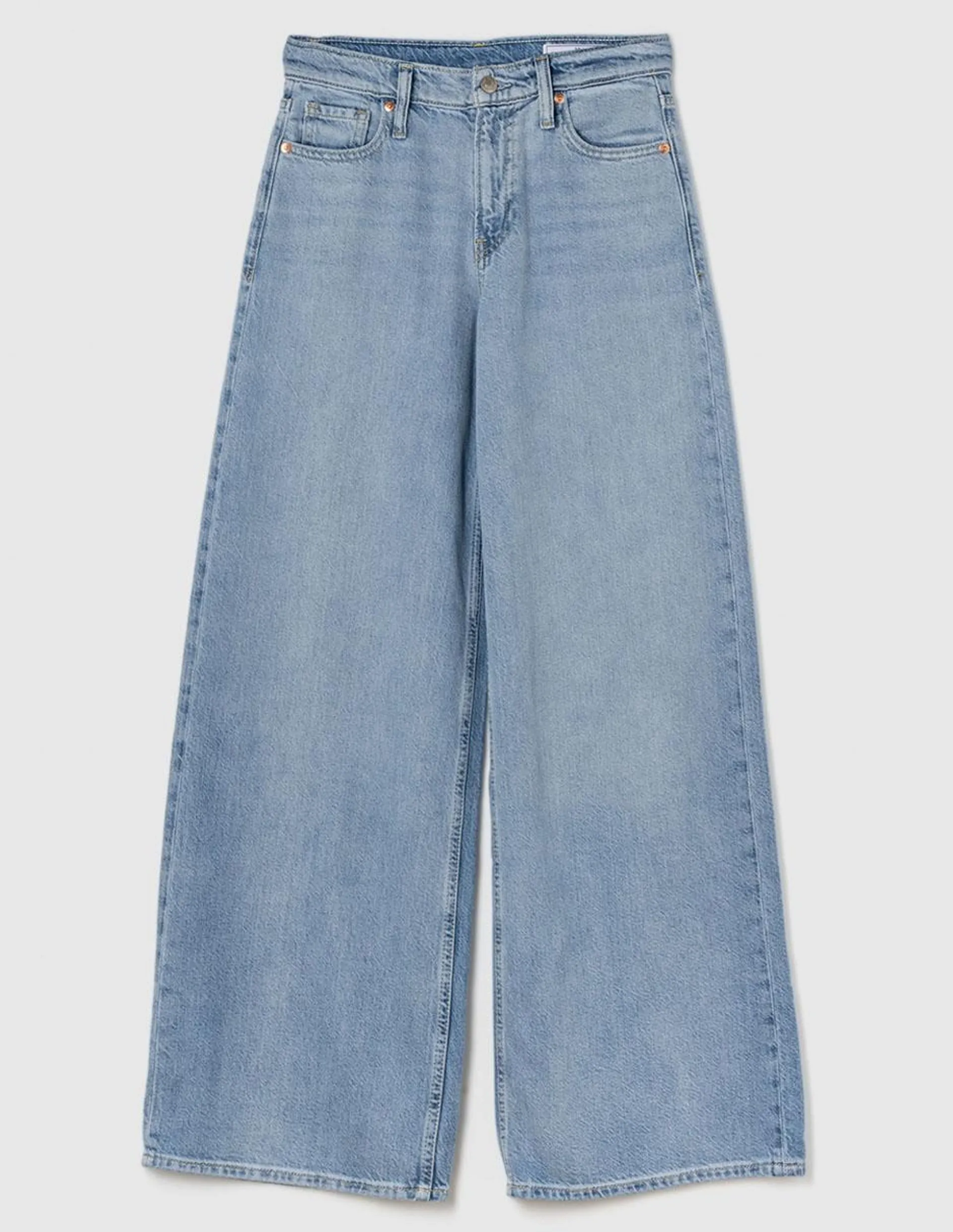 Jeans wide leg corte cintura para mujer