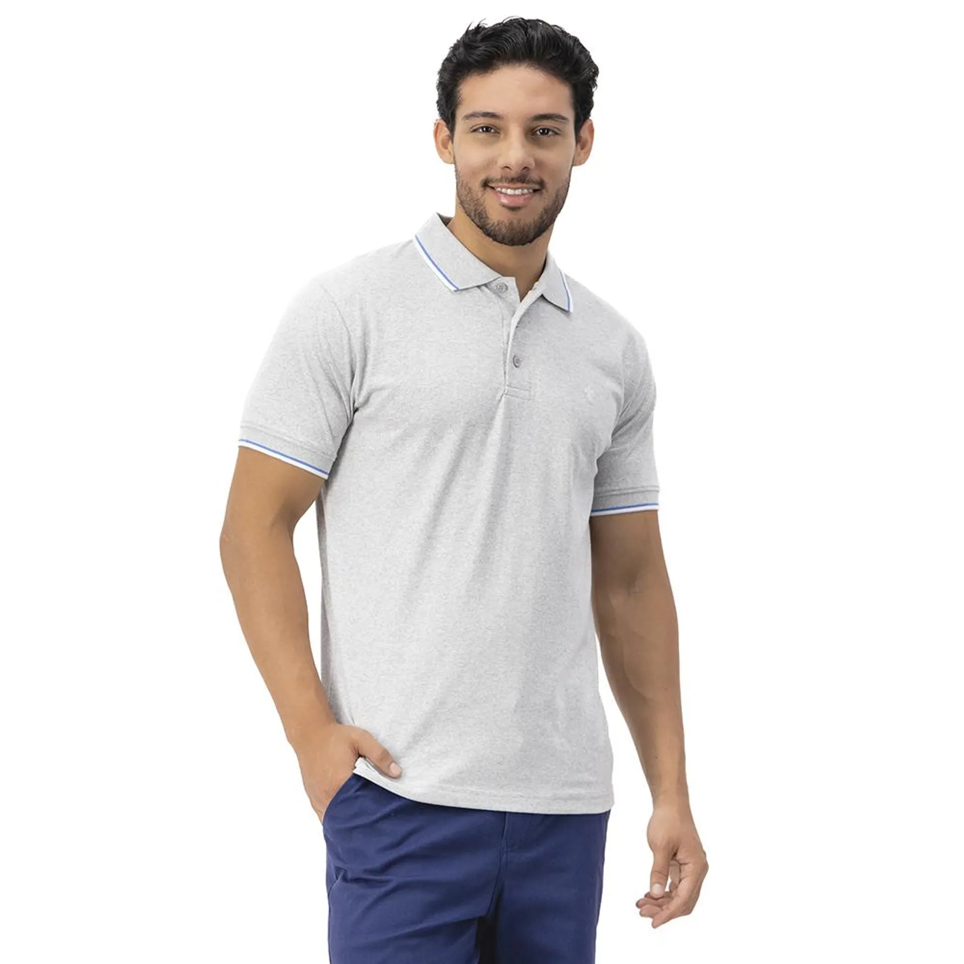 Playera Tipo Polo Hummo Hombre Con Botones Al Tono