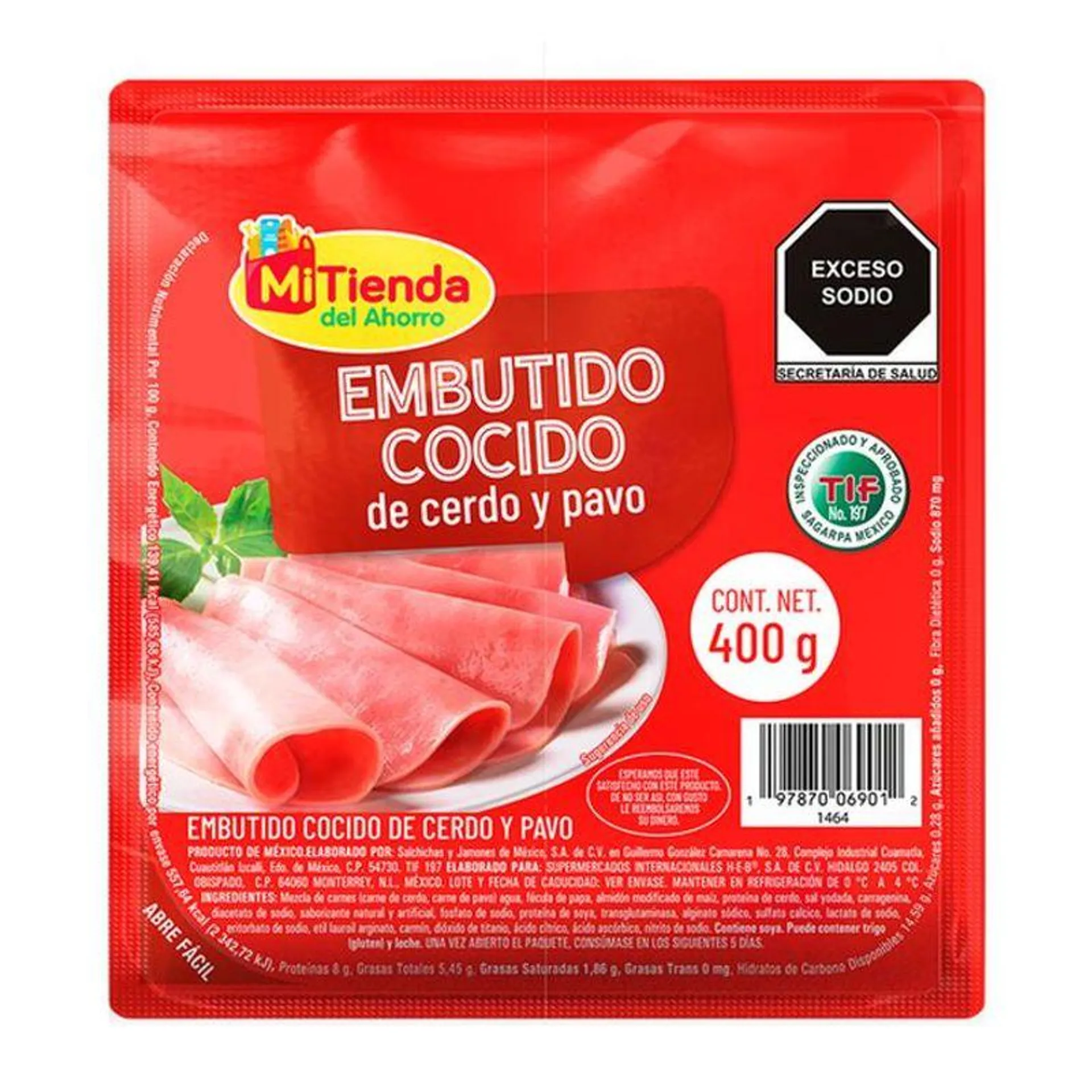 Jamon Embutido Cocido 400 Gr