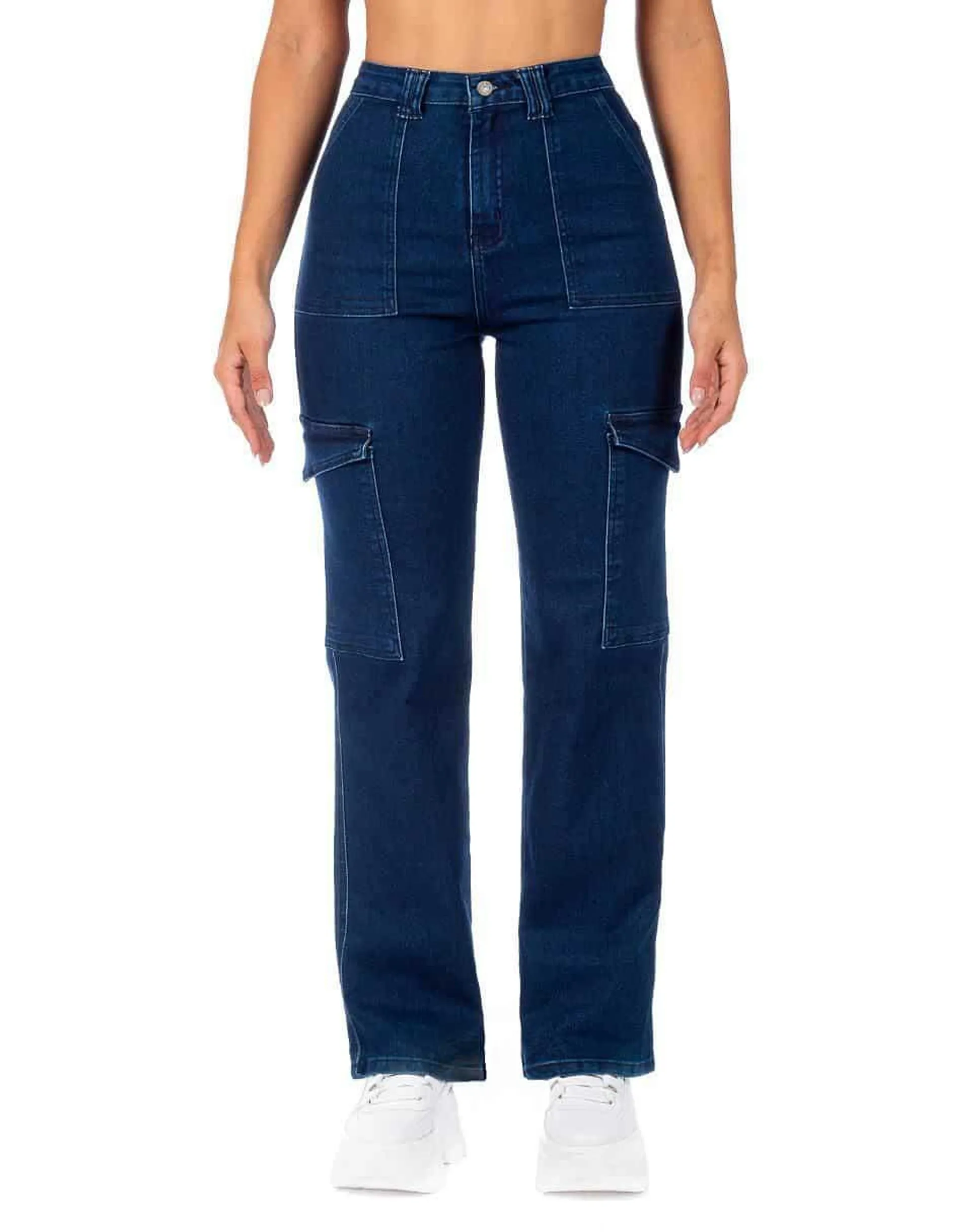 Jeans wide leg Opp's Jeans corte cintura alta para mujer