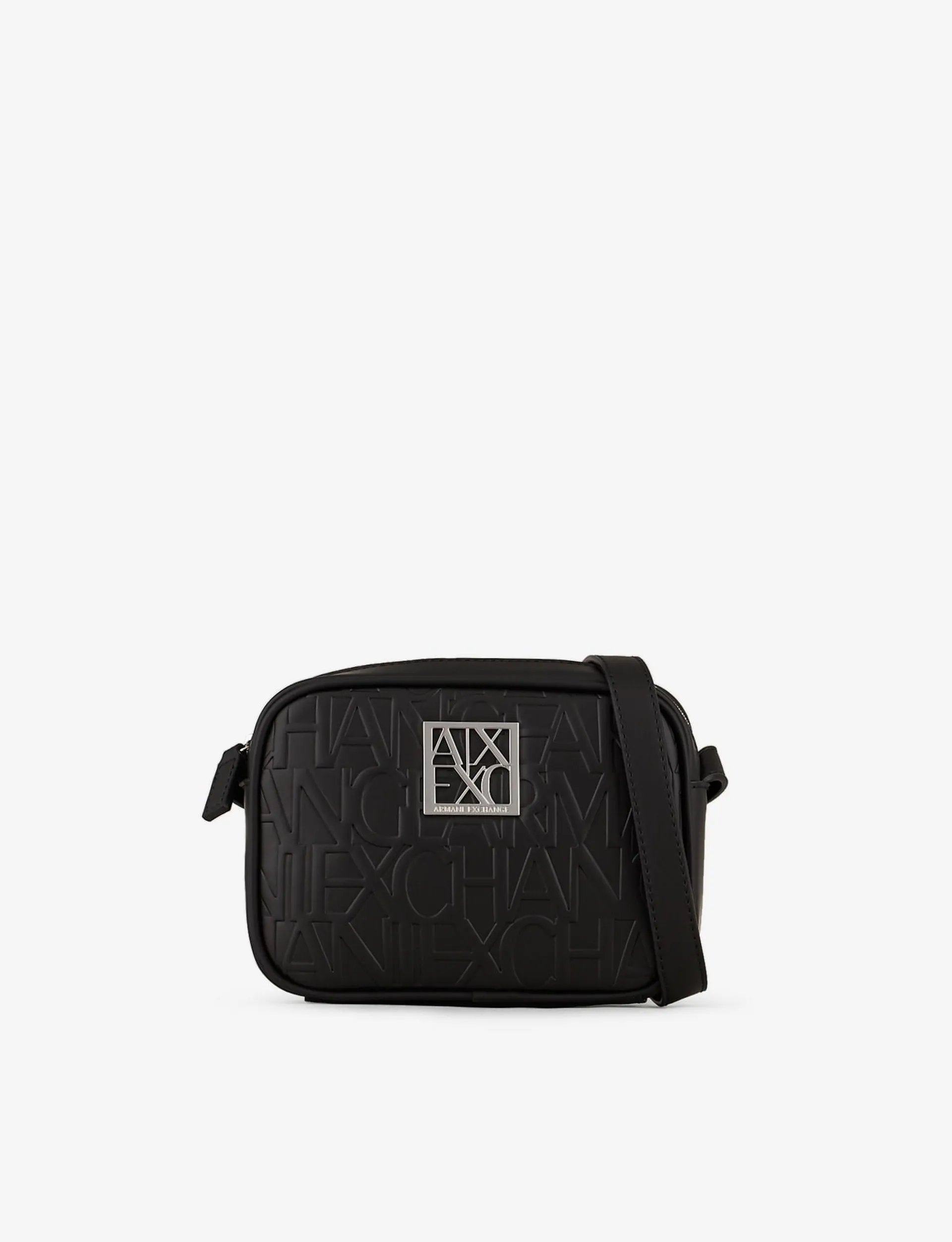 Bolso cámara con logo en relieve por toda la superficie