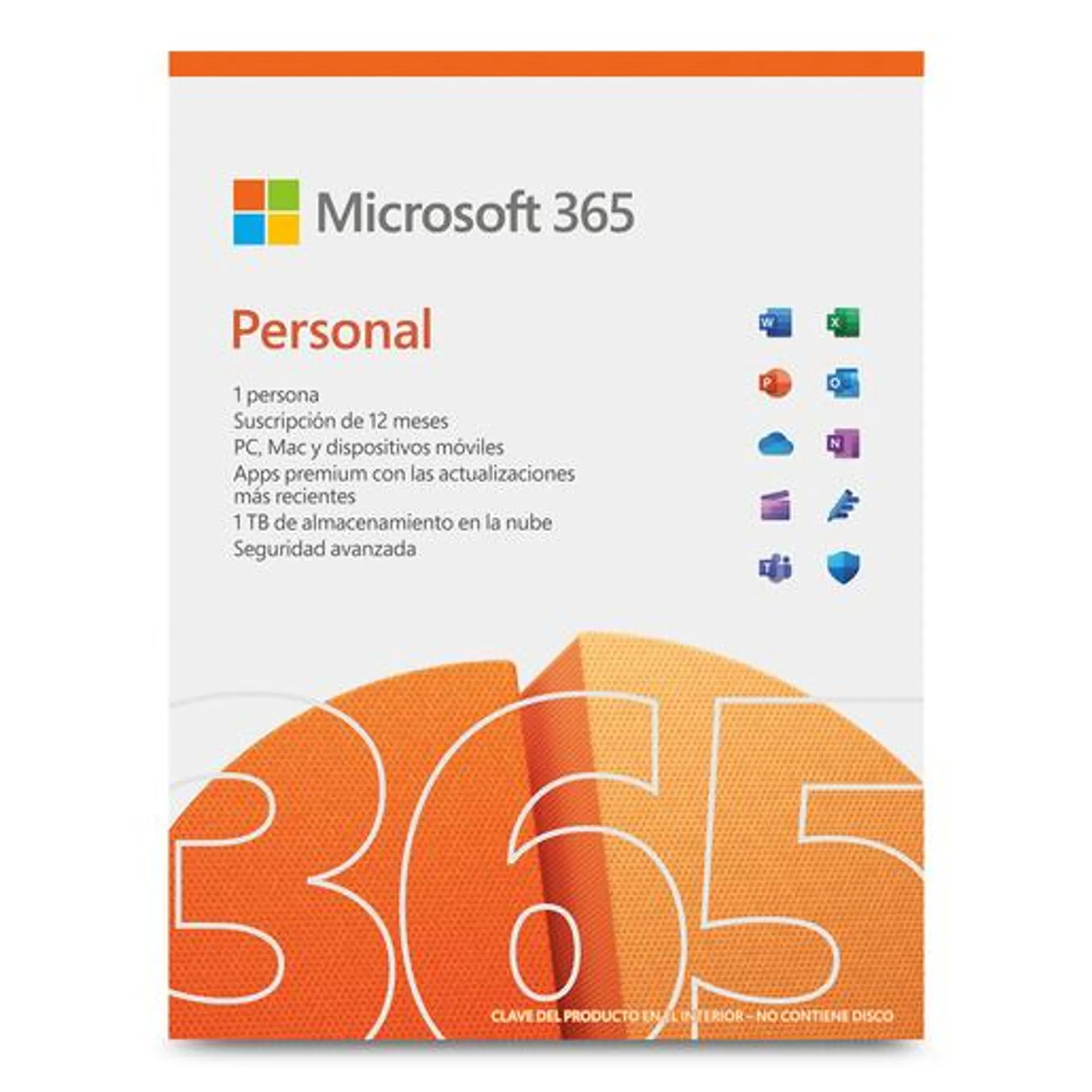 Microsoft Office 365 Personal Licencia 1 año 1 usuarios PC Mac Móviles