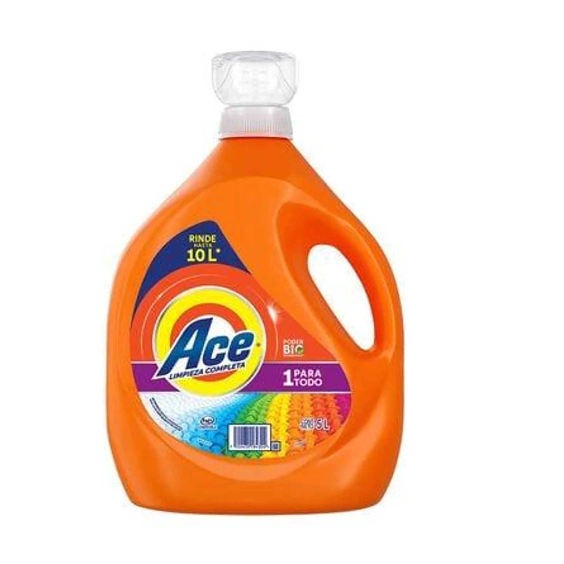 Ace Limpieza Completa 1 para Todo Detergente Líquido Concentrado para Lavar Ropa Blanca y de Color 5 lt