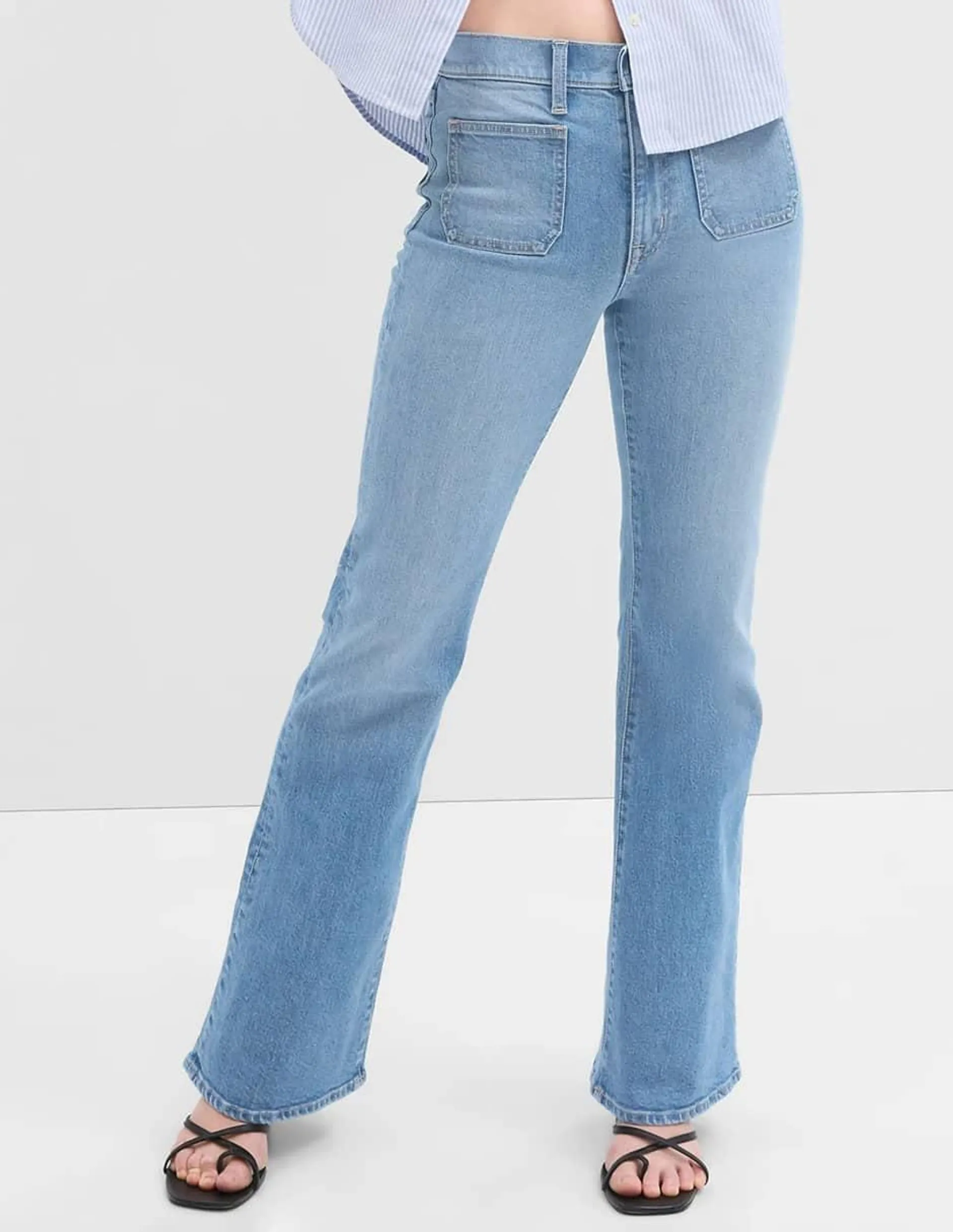 Jeans flare corte cadera para mujer