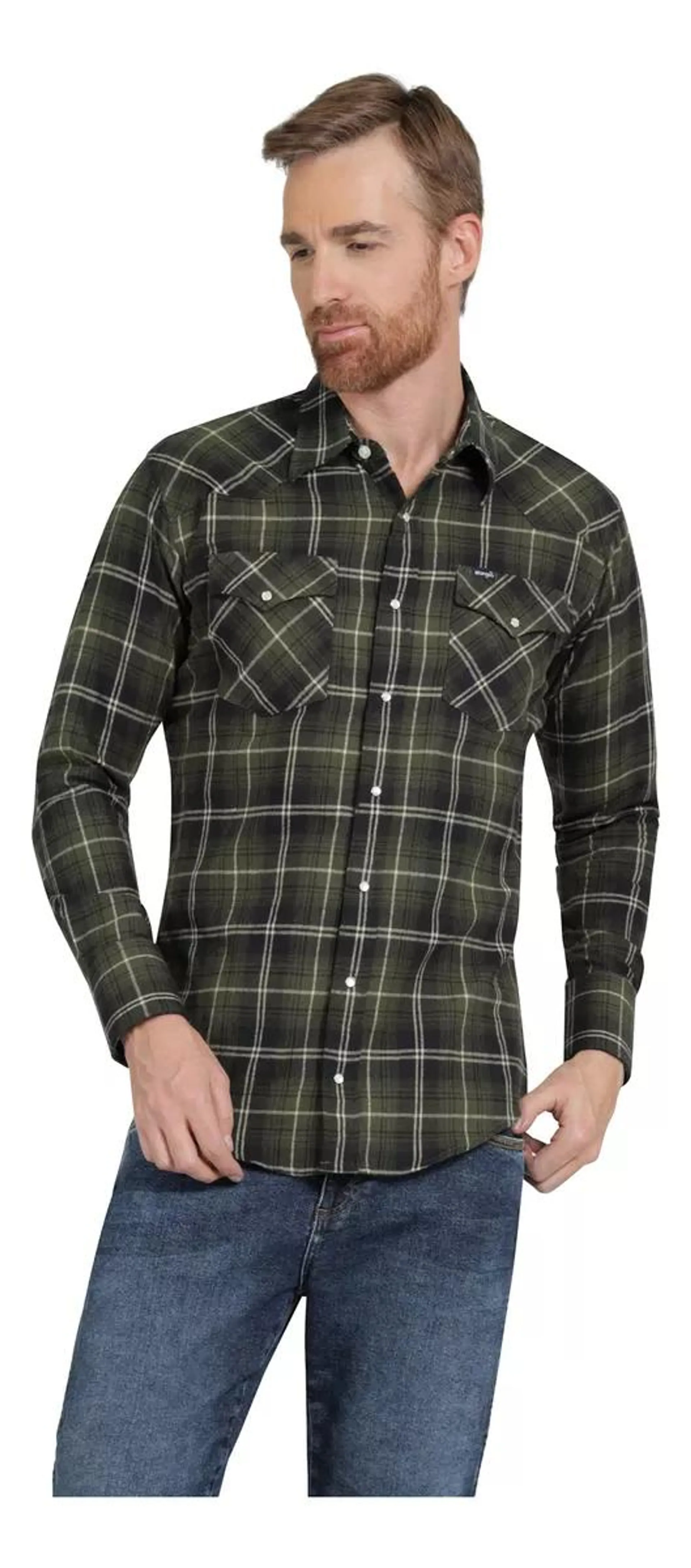 Camisa Vaquera Hombre Wrangler Regular Fit Manga Larga 354