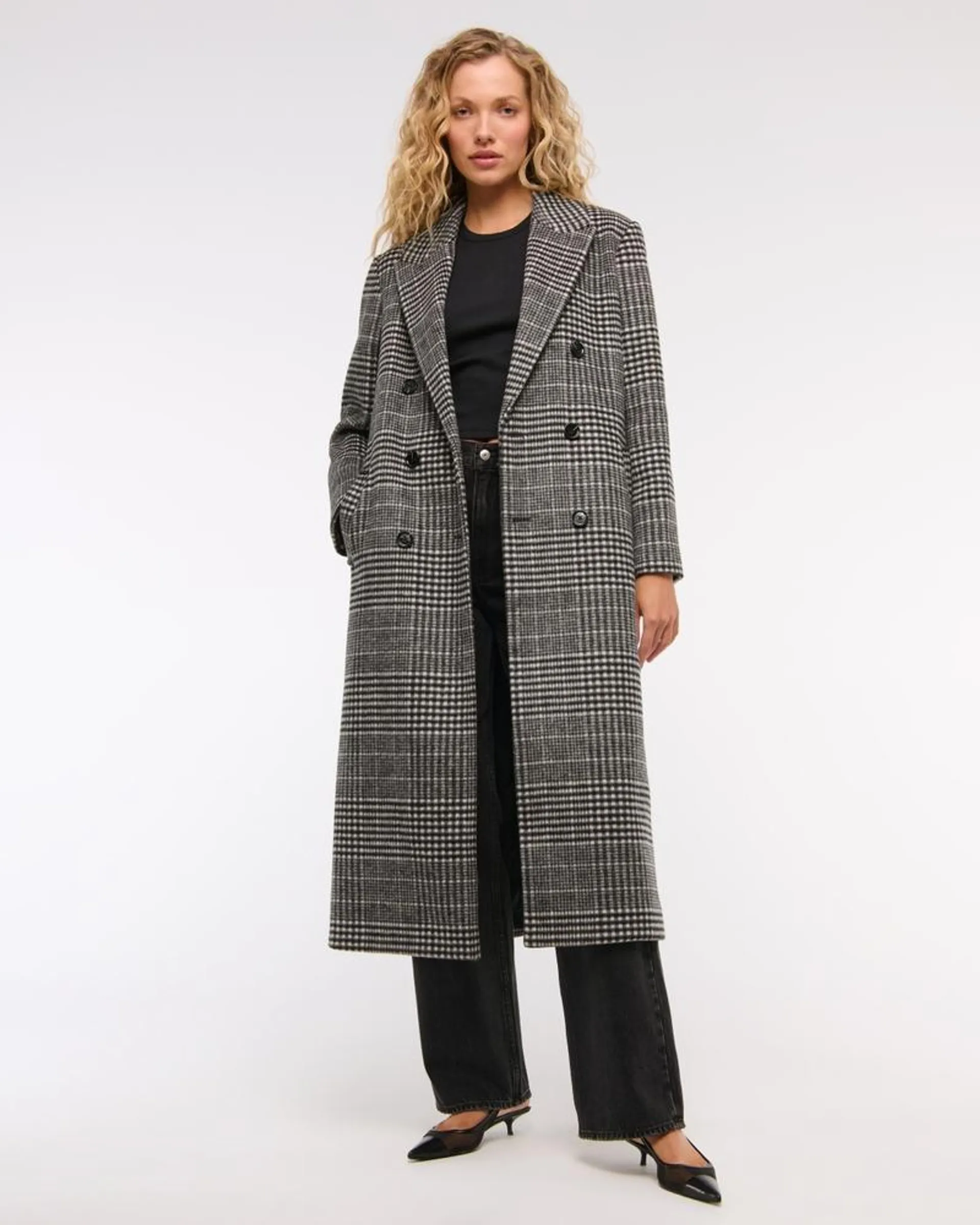 Wool-Blend Double-Breasted Coat