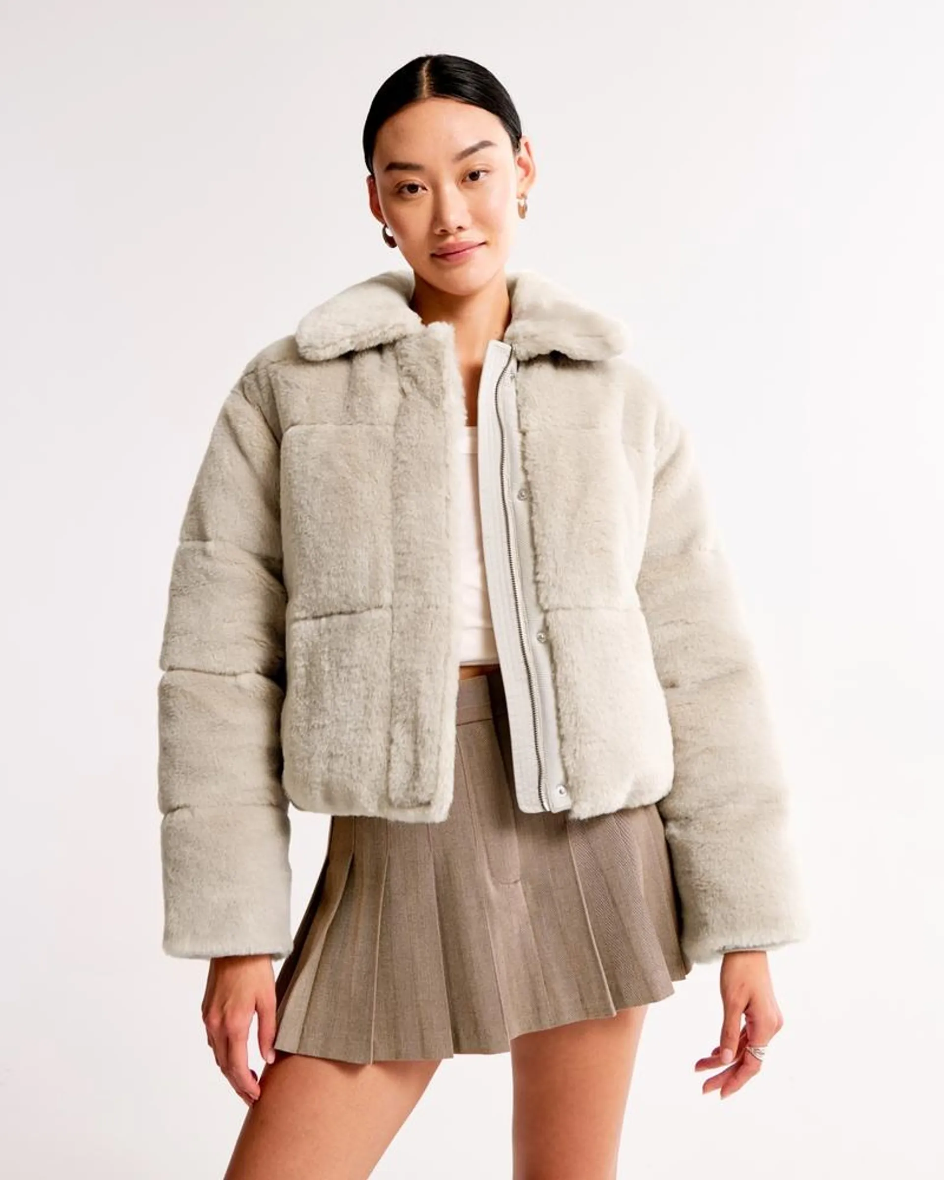 Faux Fur Short Puffer