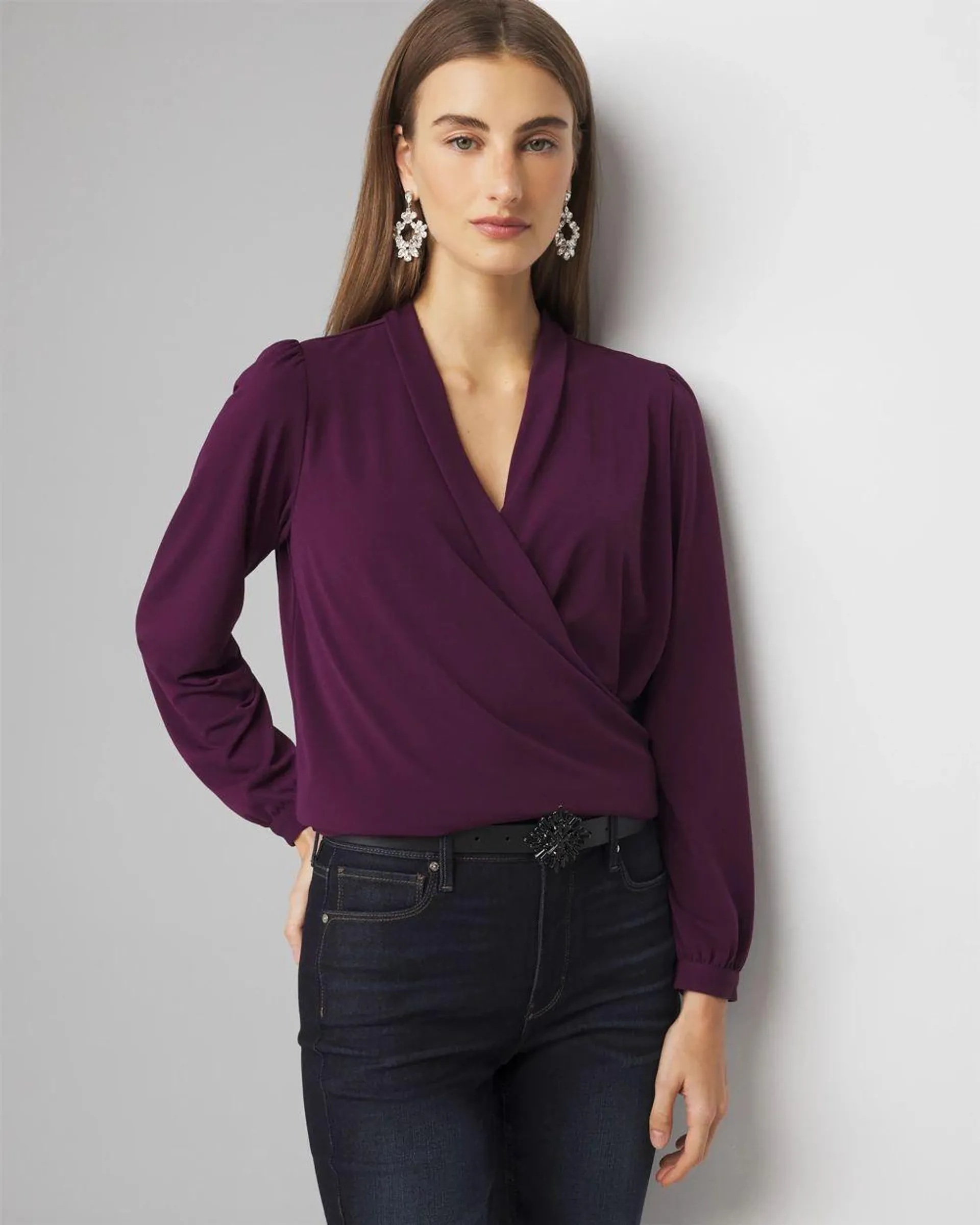 Surplice Knit Blouse