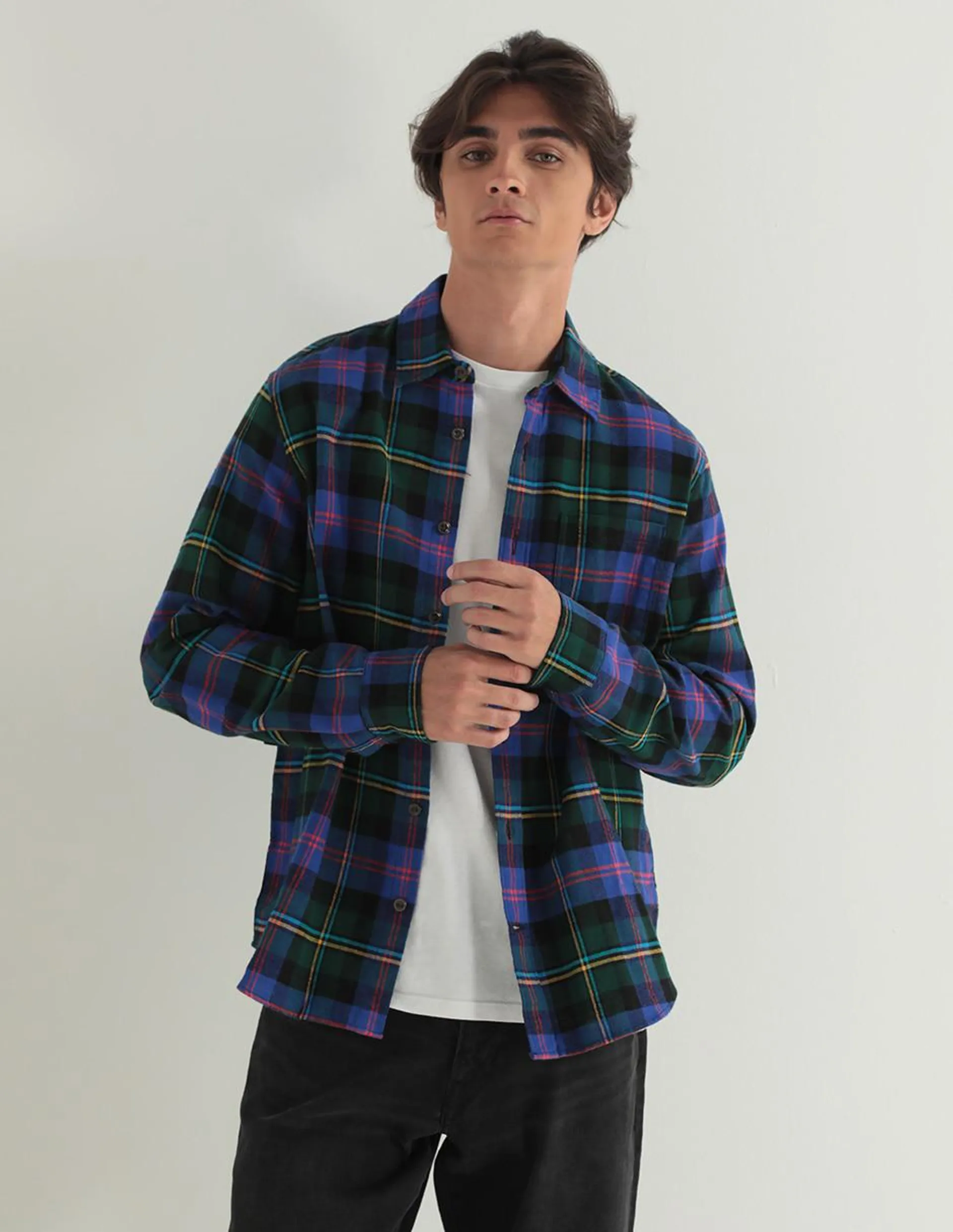 Sobrecamisa casual manga larga para hombre