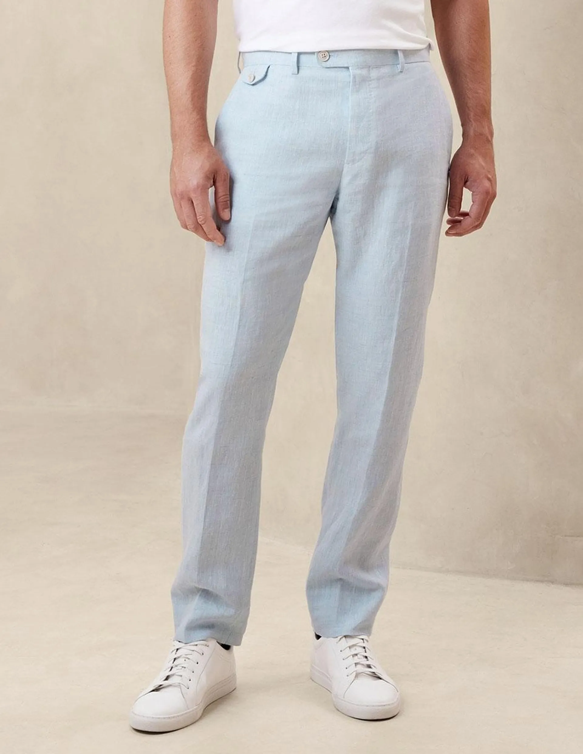 Pantalón straight de lino para hombre