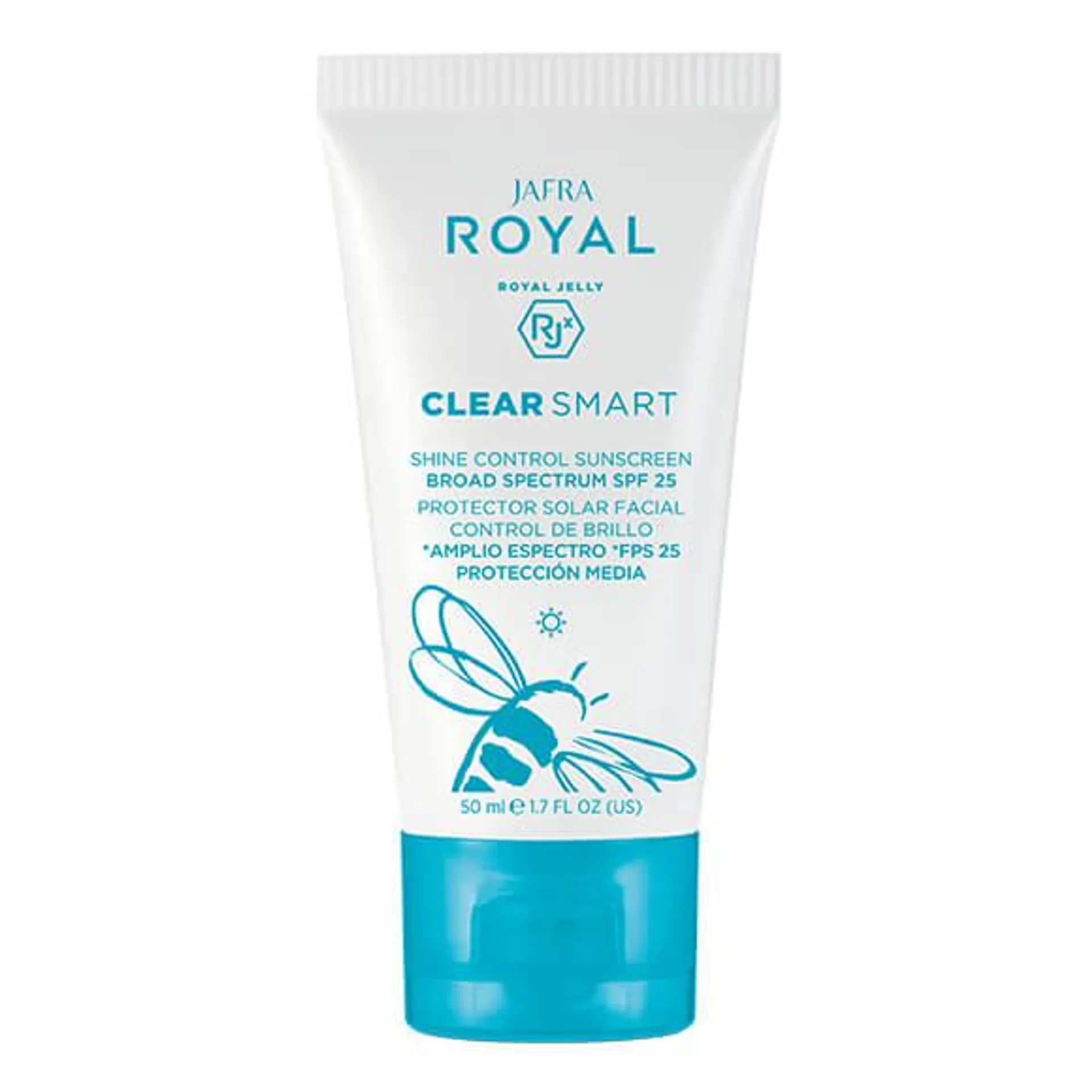 JAFRA ROYAL Clear Smart Protector Solar Facial Control de Brillo *Amplio Espectro *FPS 25 Protección Media