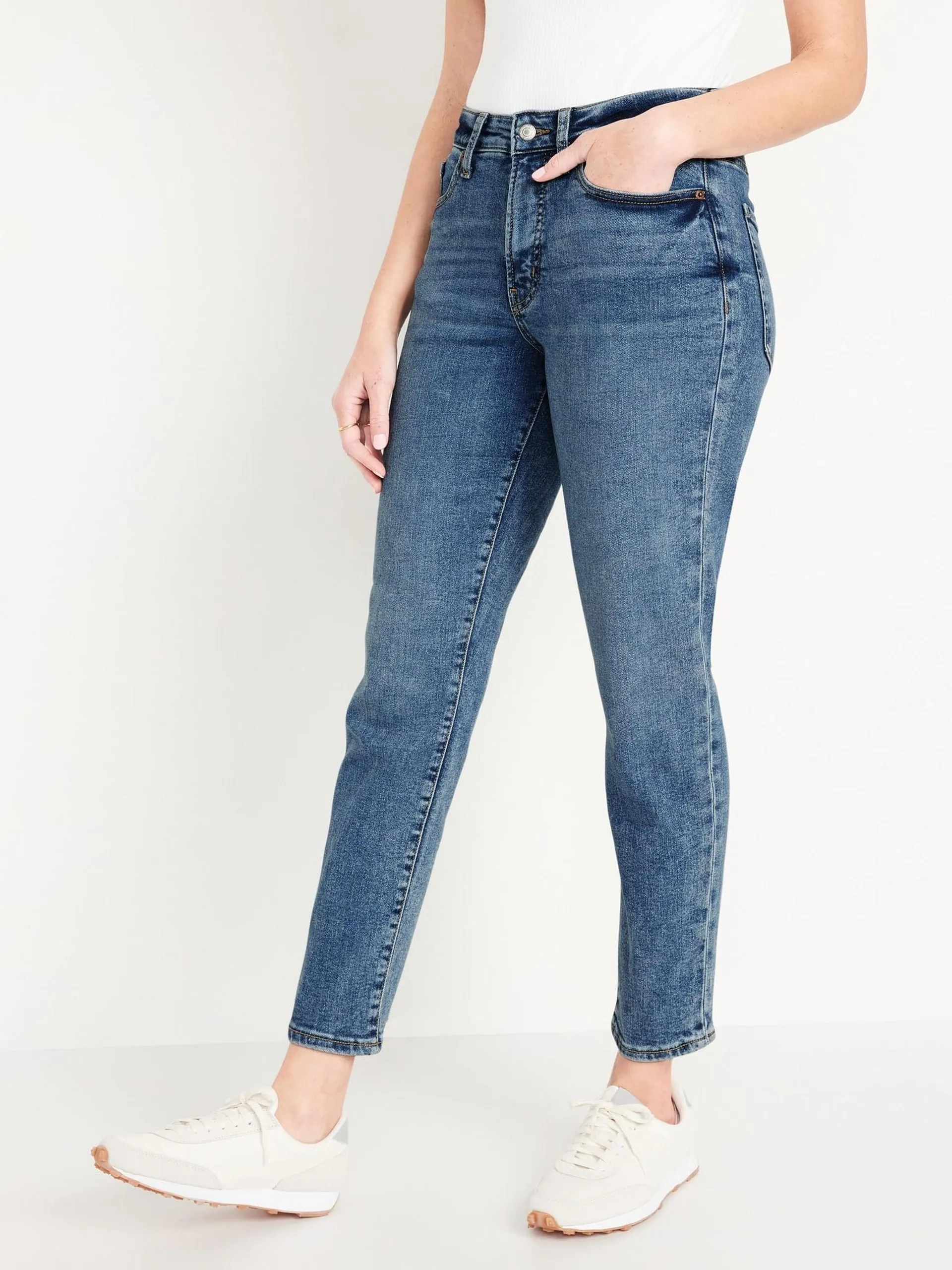 Jeans Old Navy High-Waisted O.G. Straight Ankle para Mujer