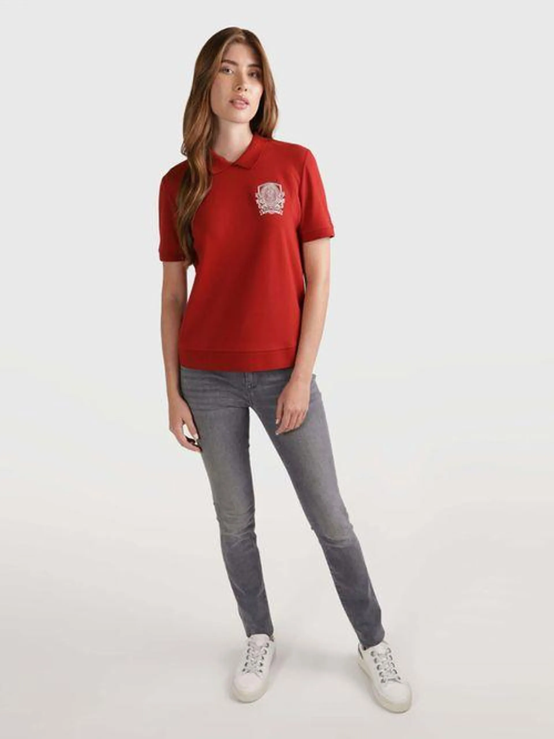 Polo con escudo TH bordado de mujer Tommy Hilfiger