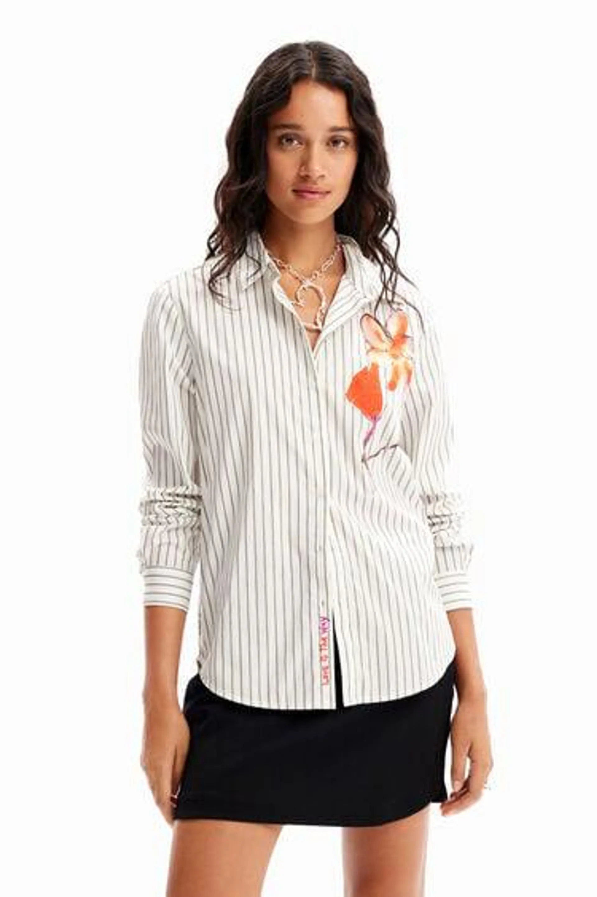 Camisa rayas flor