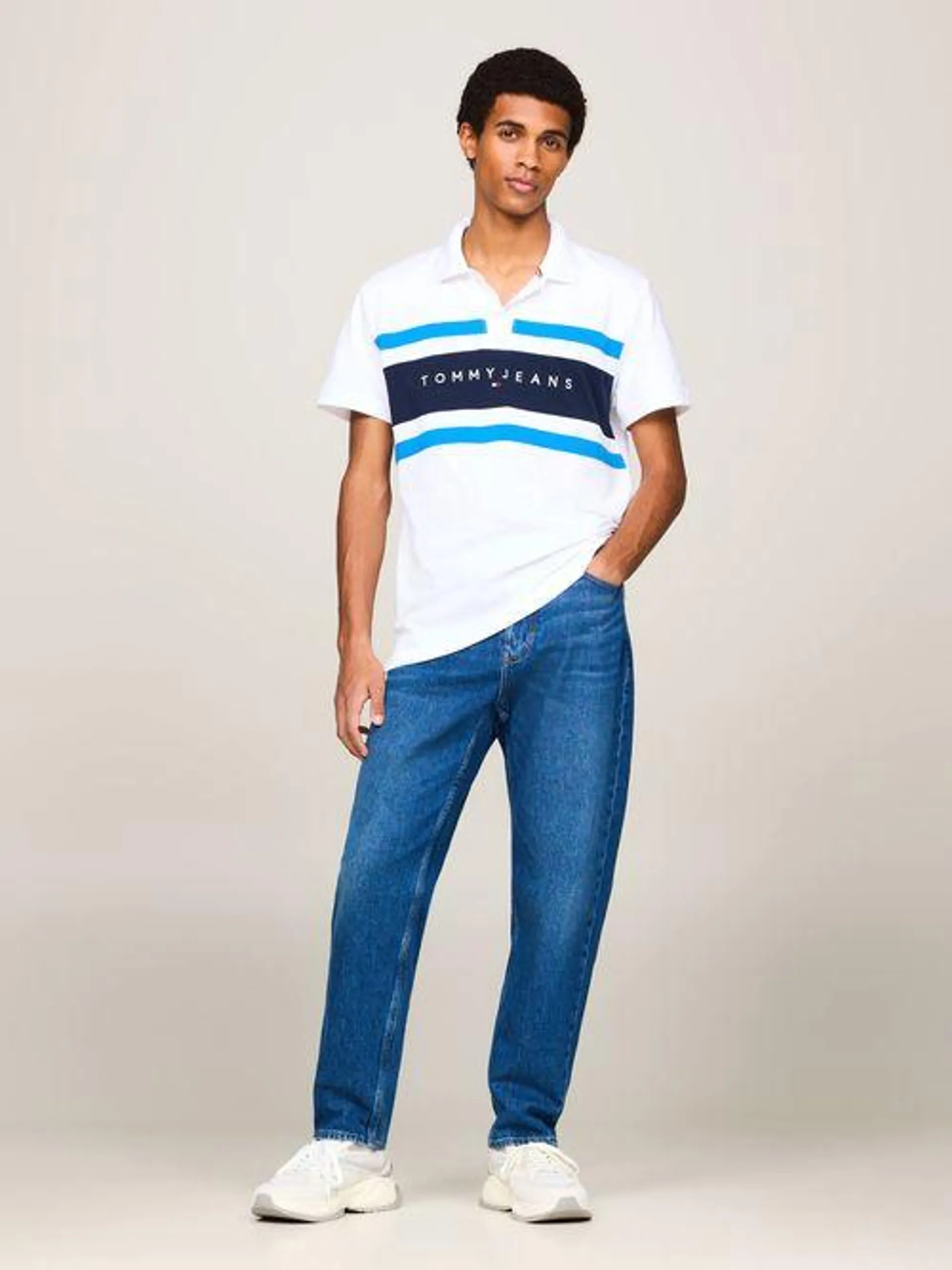 Polo color block con logo y corte regular de hombre Tommy Jeans