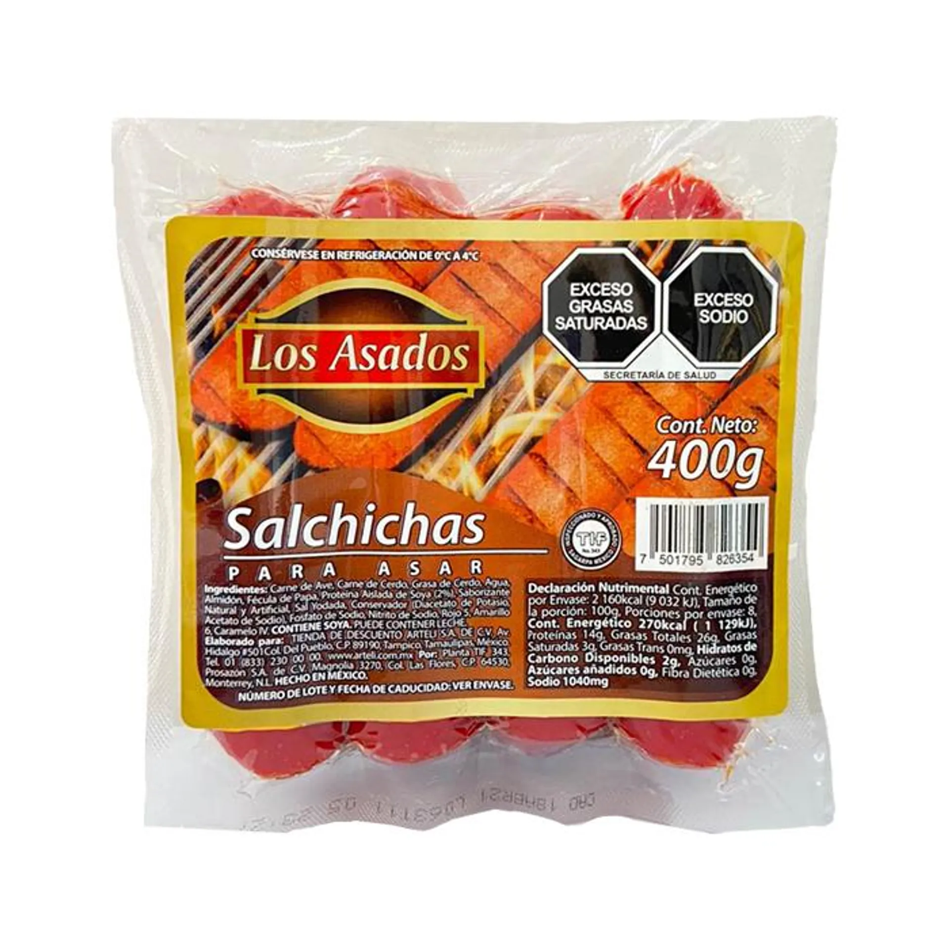 SALCHICHA PARA ASAR LOS ASADOS PZ 400 g