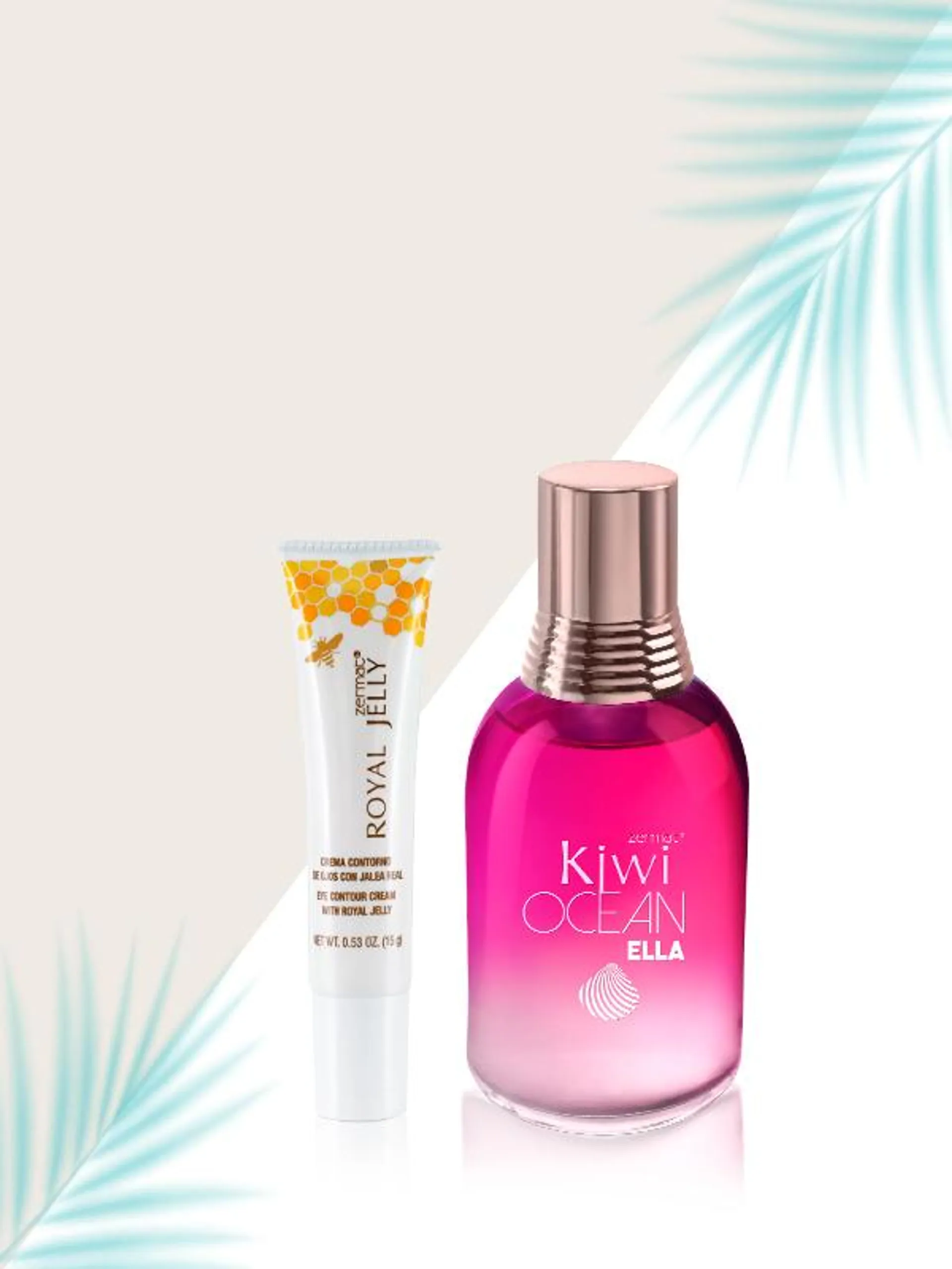 Fragancia Kiwi Ocean Ella + Crema Contorno de Ojos Cuidado Natural Royal Jelly